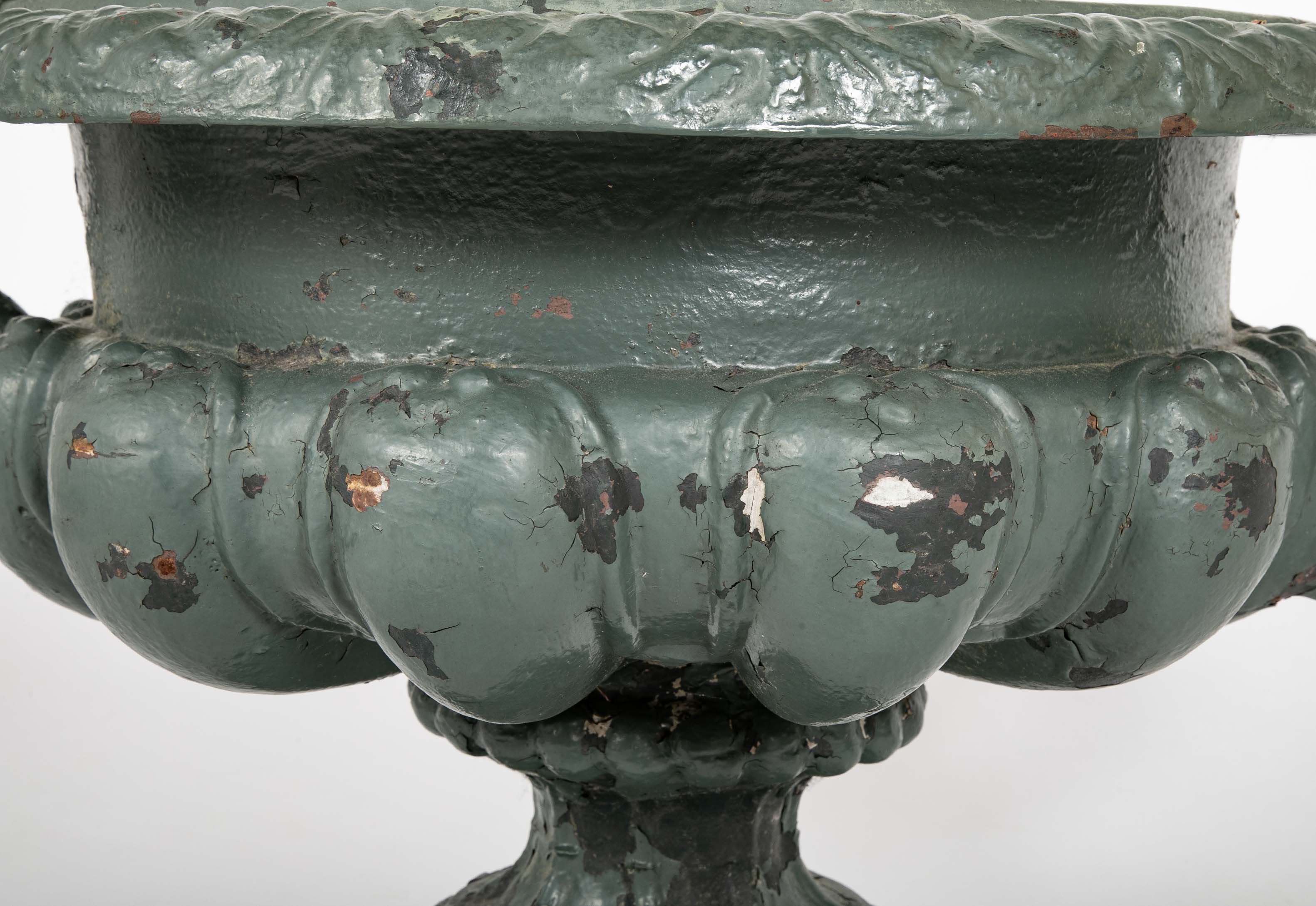 Pair of Large Late 19th Century Cast Iron Planters