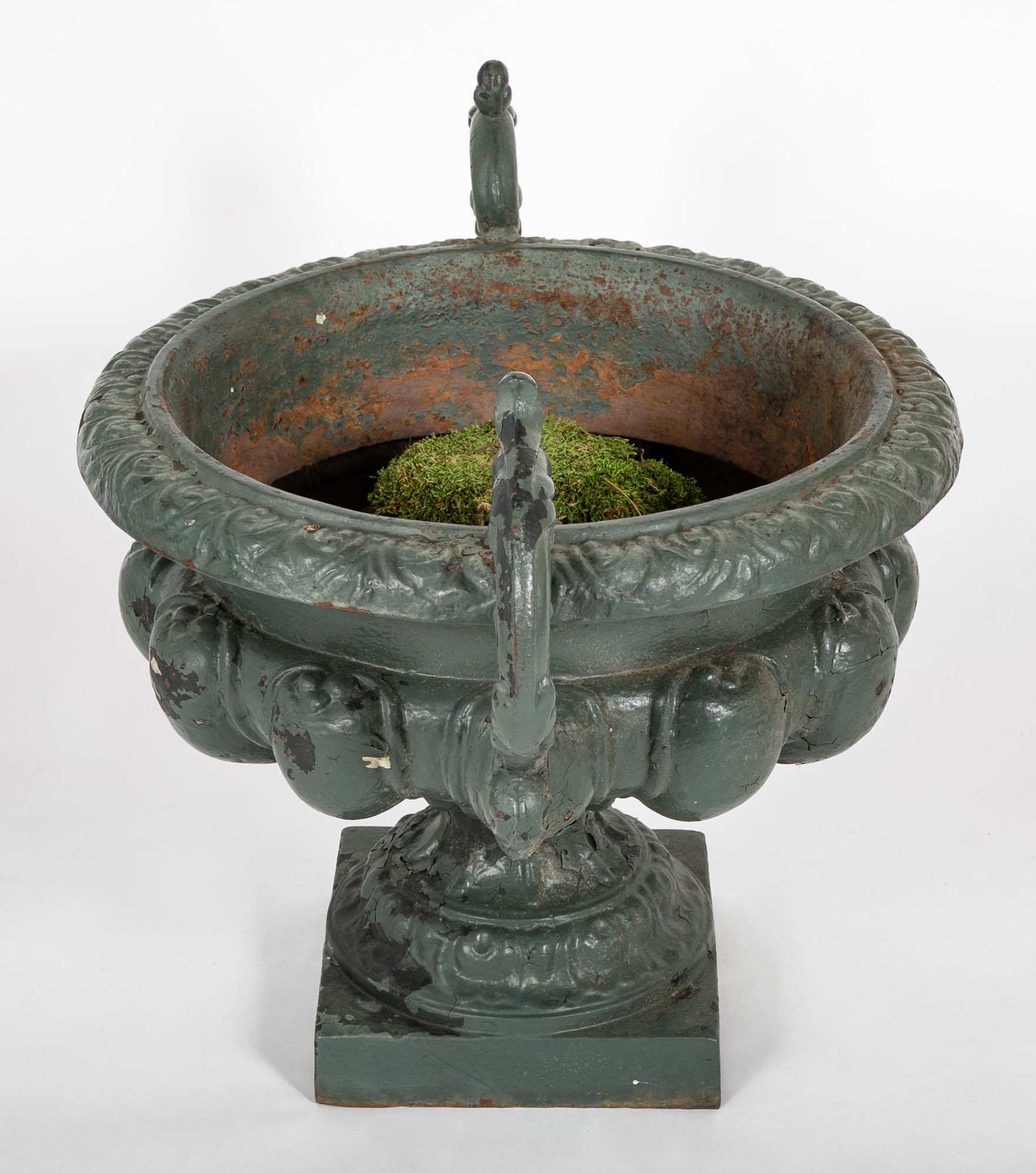 Pair of Large Late 19th Century Cast Iron Planters