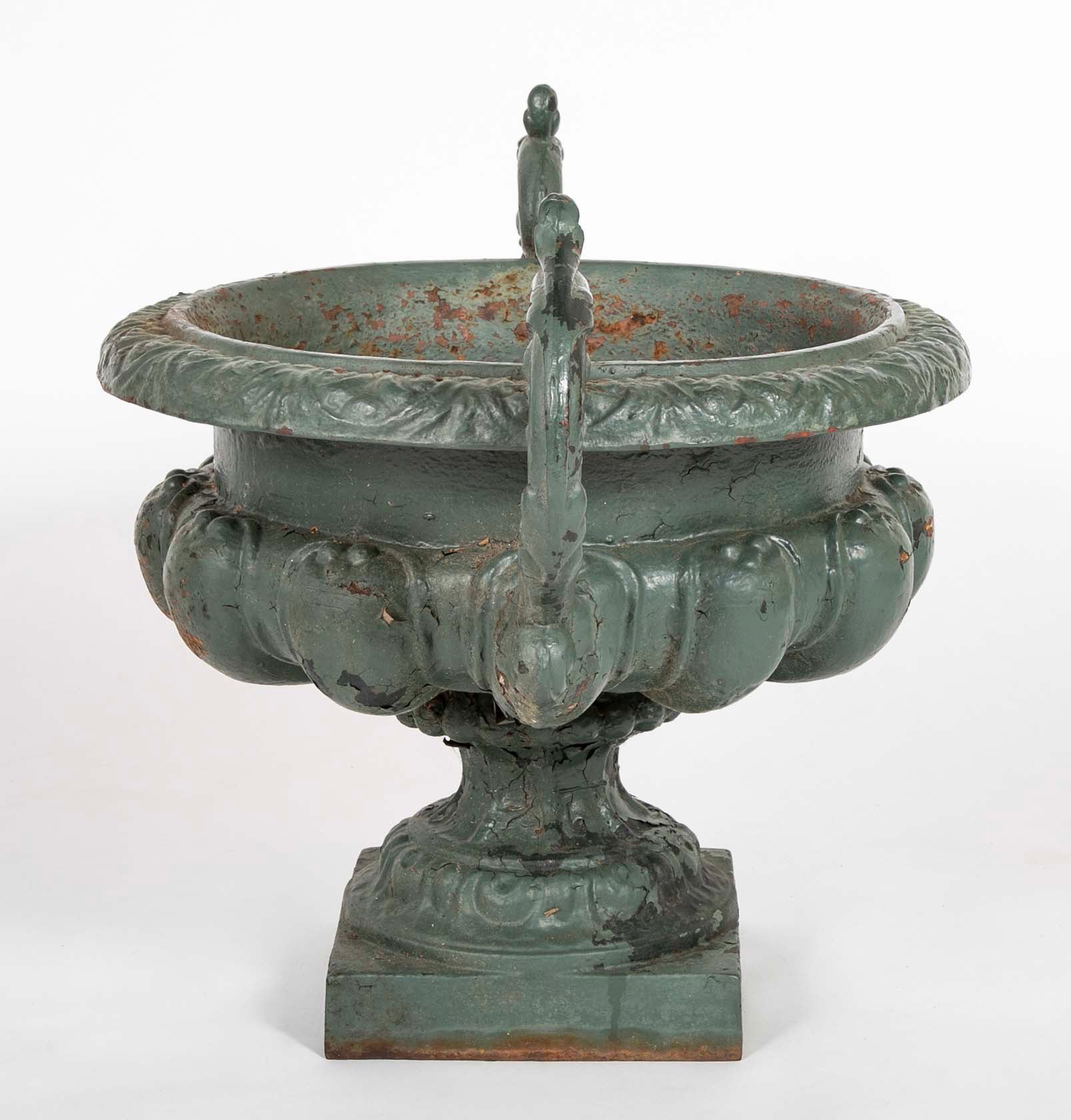 Pair of Large Late 19th Century Cast Iron Planters