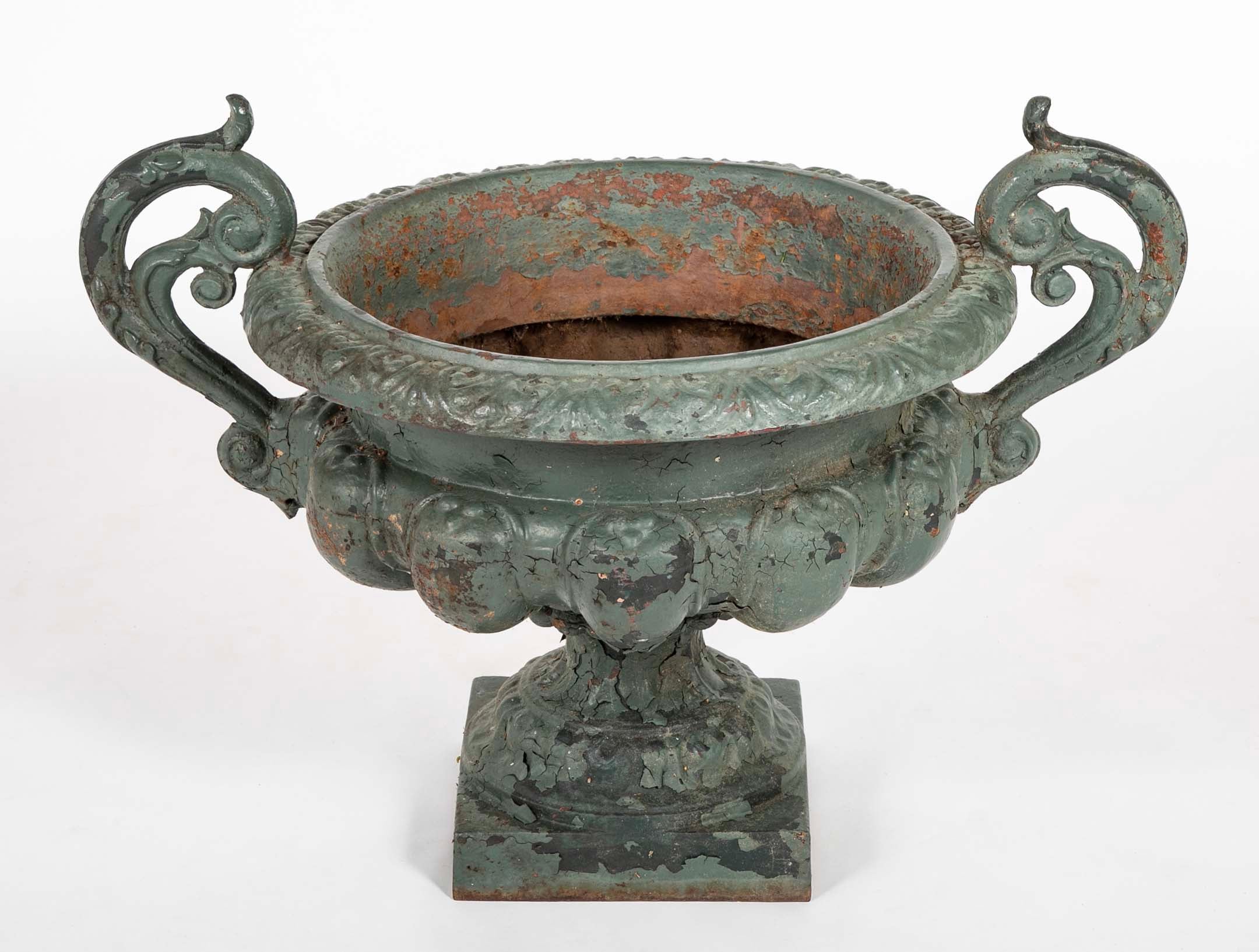 Pair of Large Late 19th Century Cast Iron Planters