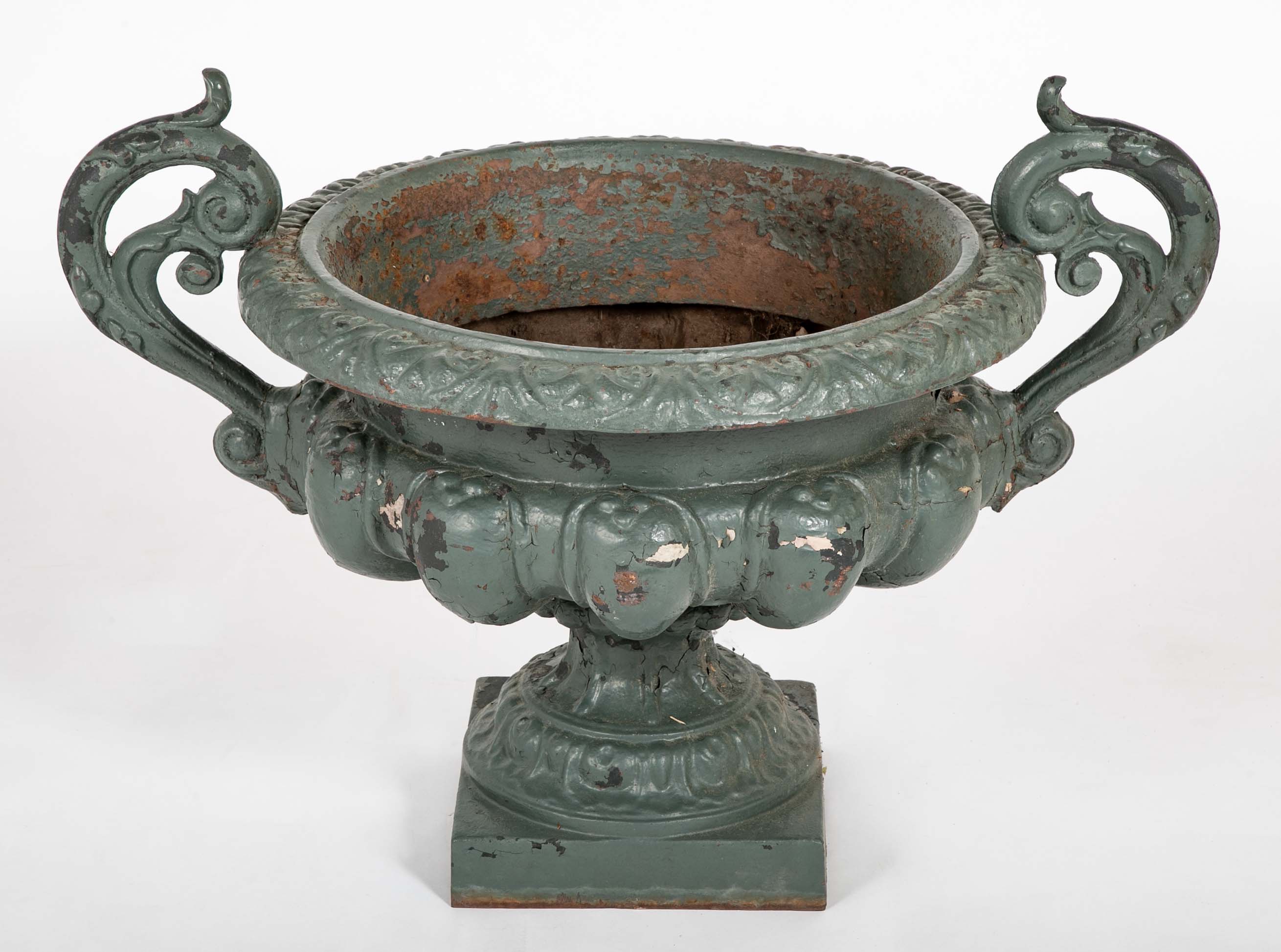 Pair of Large Late 19th Century Cast Iron Planters