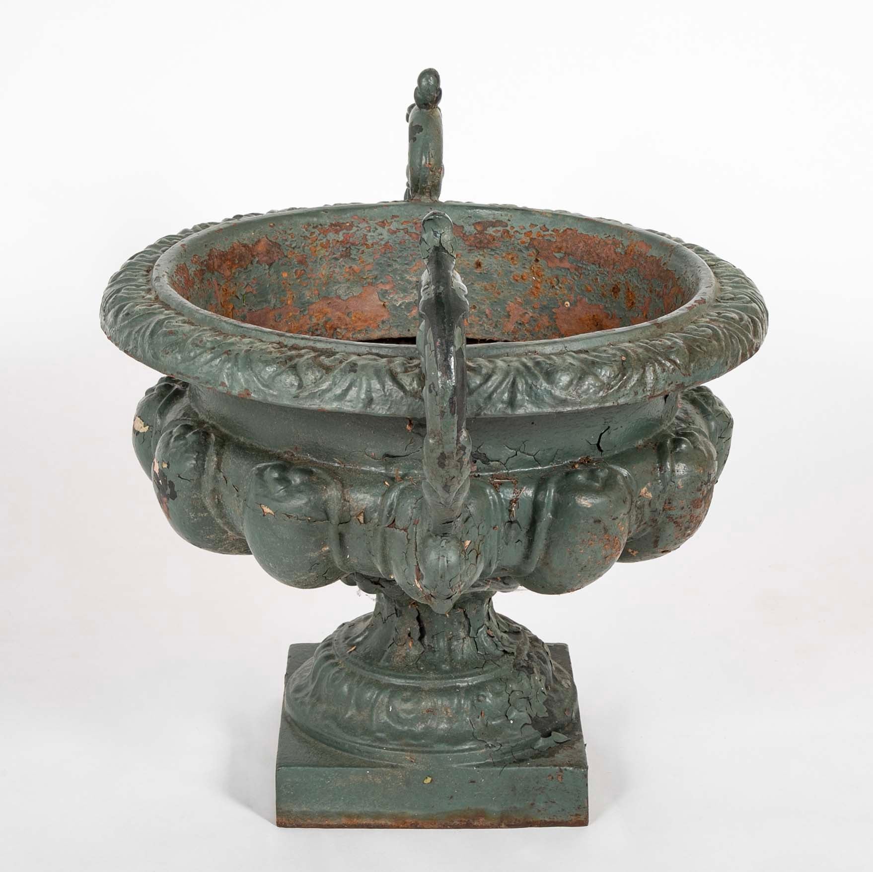 Pair of Large Late 19th Century Cast Iron Planters