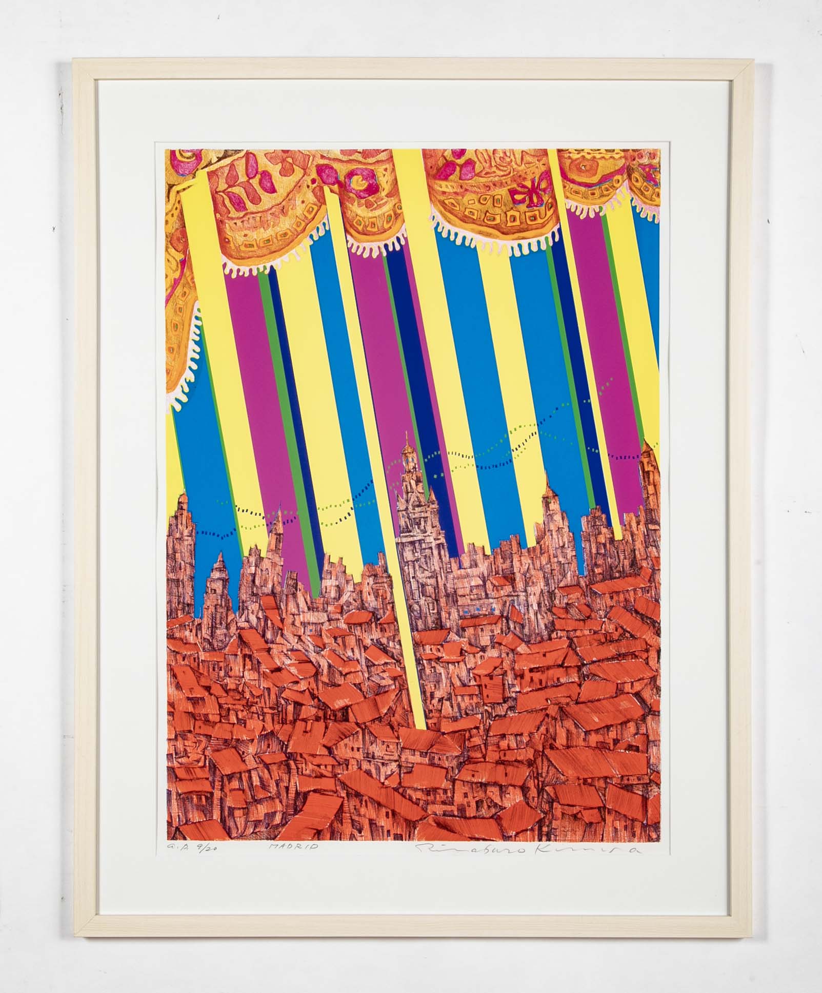 "Madrid" Original Print by Japanese Artist Risaburo Kimura