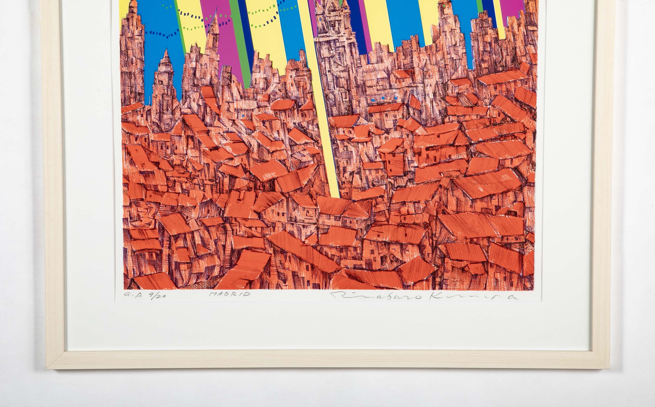 "Madrid" Original Print by Japanese Artist Risaburo Kimura