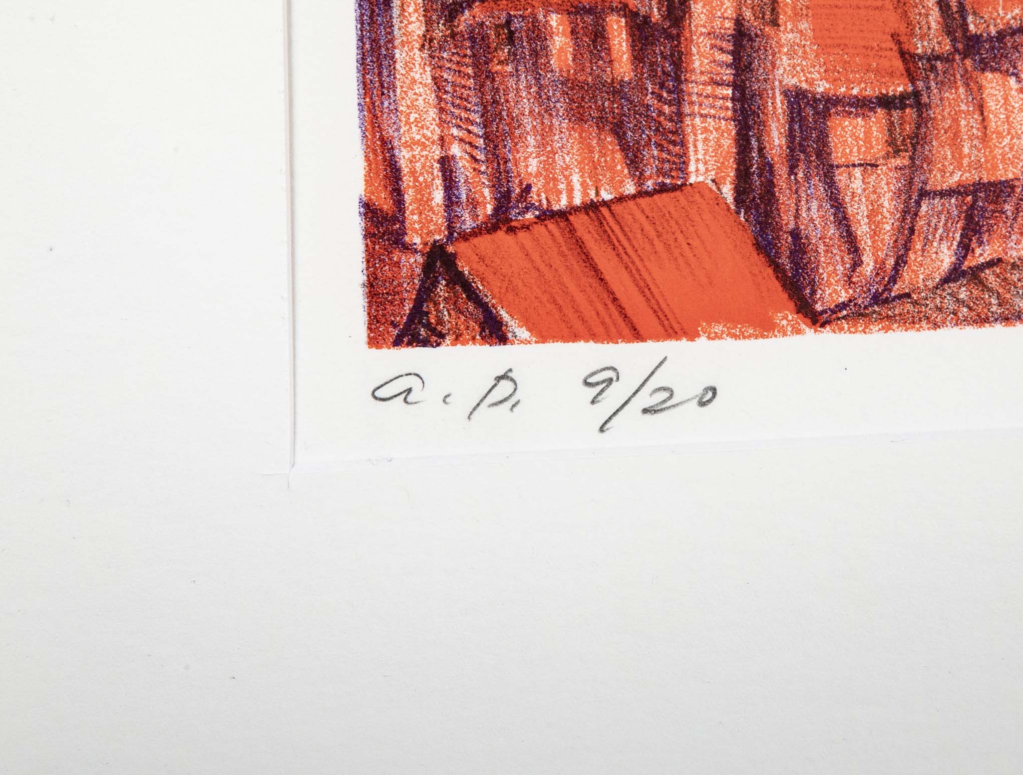 "Madrid" Original Print by Japanese Artist Risaburo Kimura