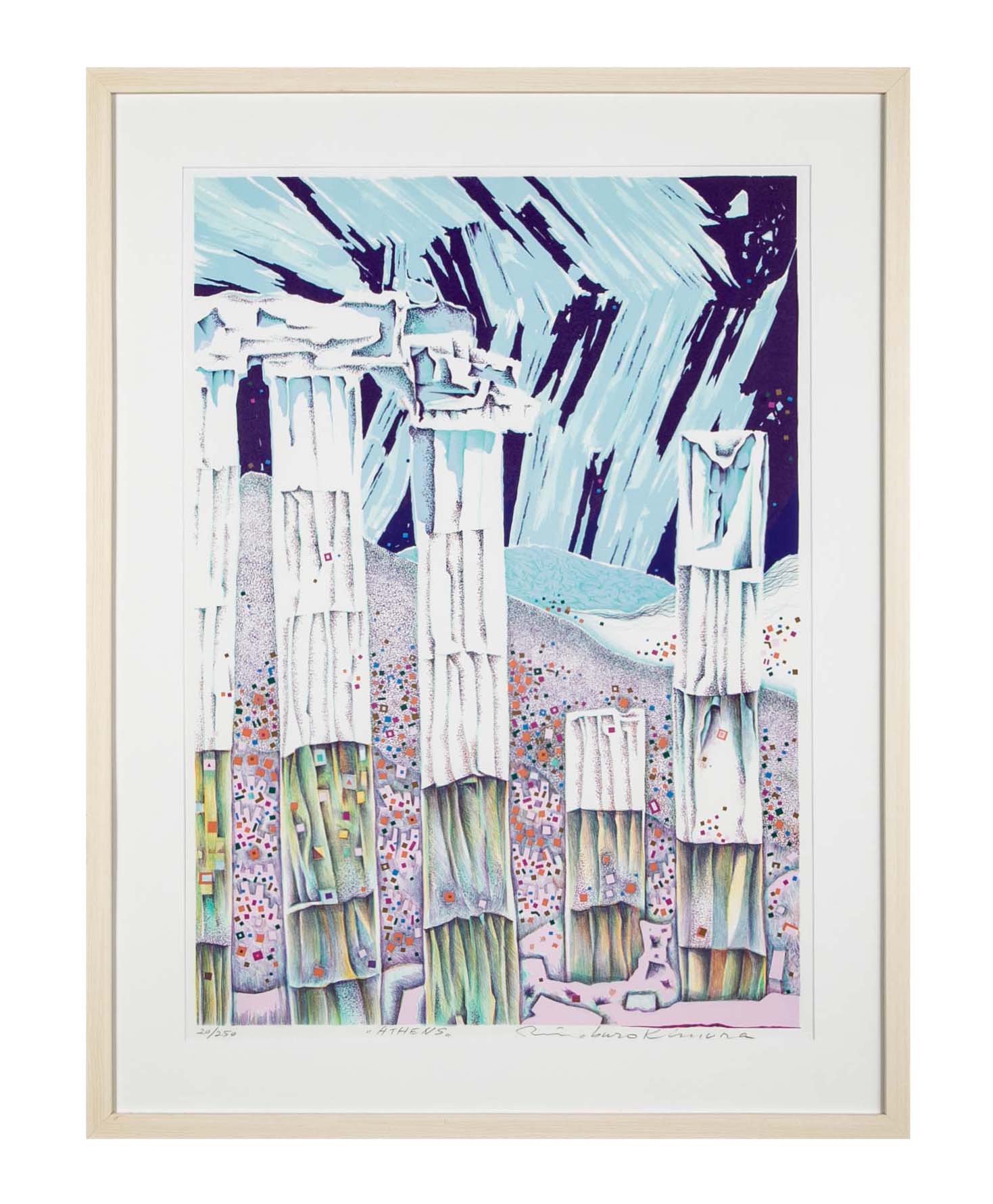 "Athens" Original Print by Japanese Artist Risaburo Kimura
