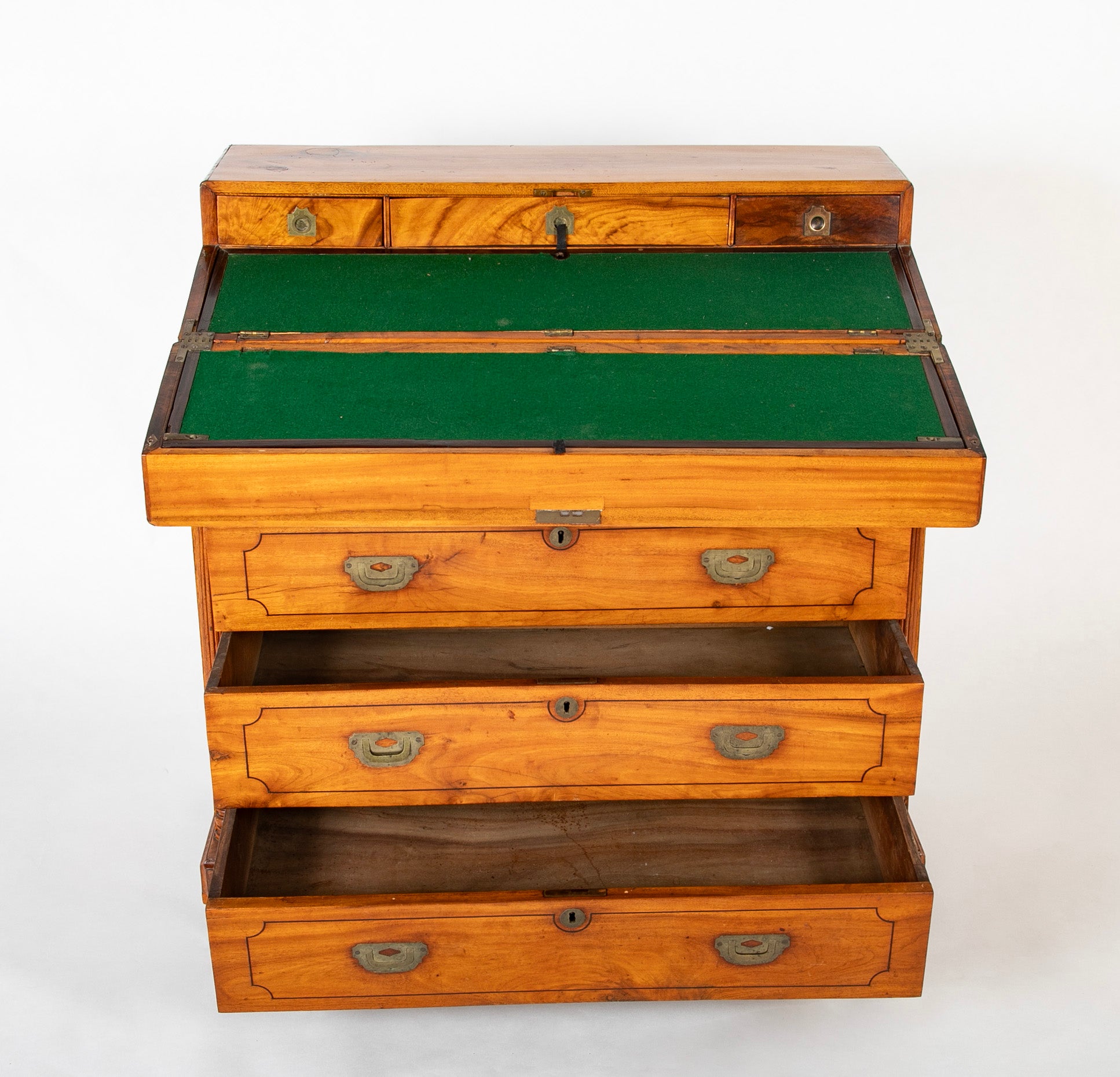 Mid 19th Century Chinese Export Camphorwood One Piece Campaign Chest