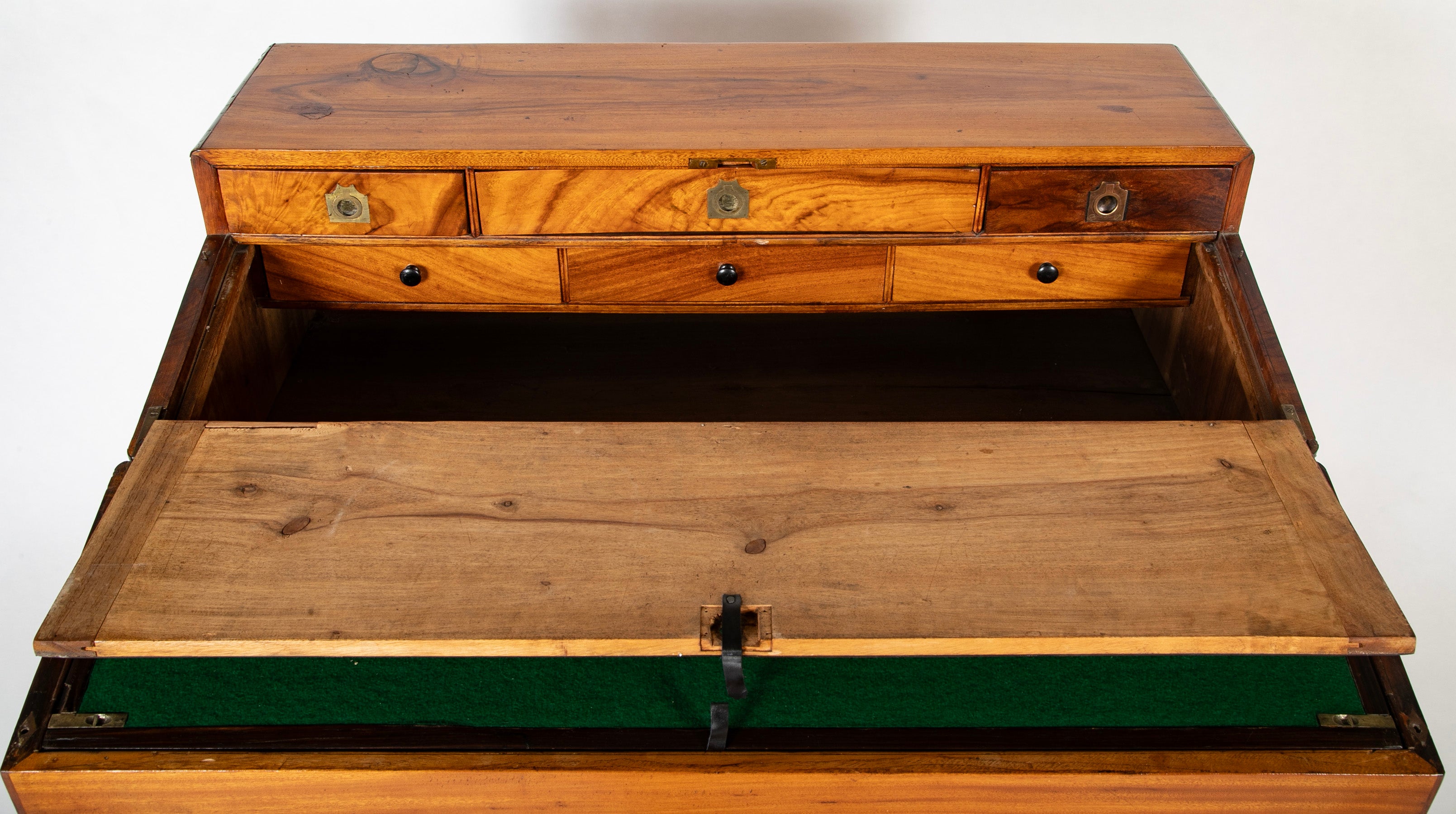 Mid 19th Century Chinese Export Camphorwood One Piece Campaign Chest