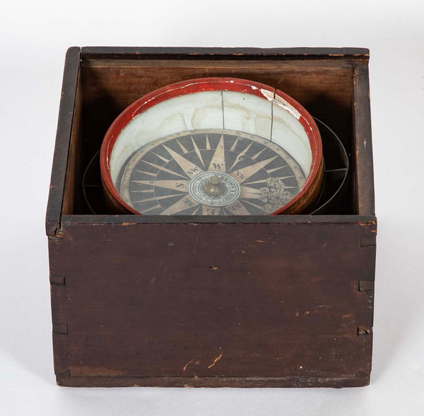 19th Century American Box Compass by E. Brown & Son, Fulton Slip