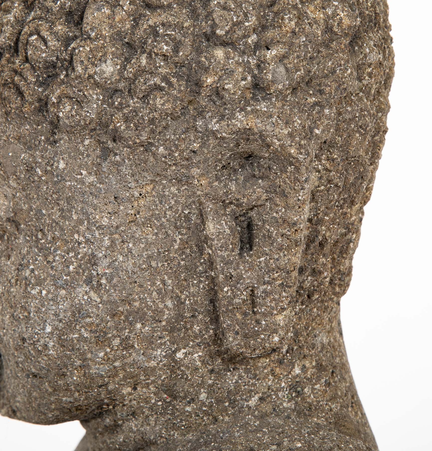 Green River Stone Sculpture of a Seated Buddha from Bali