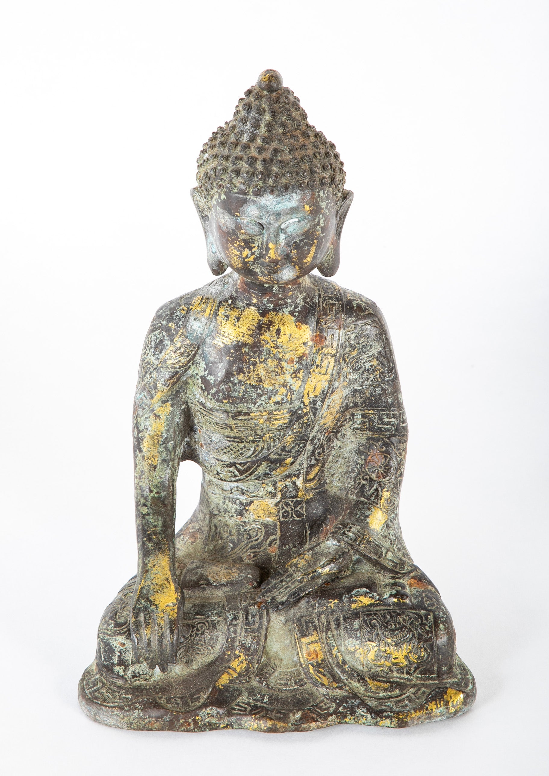 Early 20th Century Copper Chinese Sitting Buddha