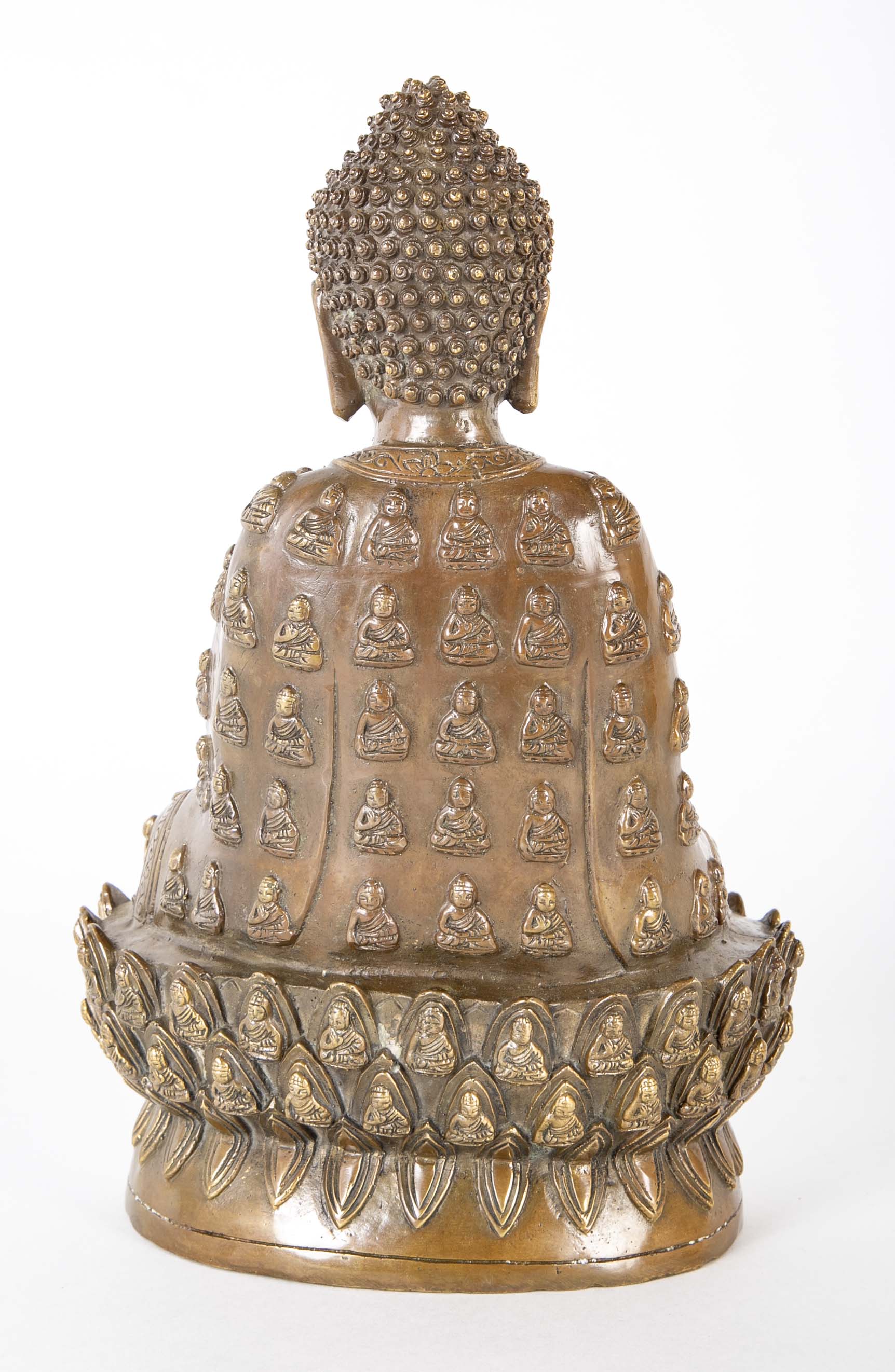Signed Chinese Copper Sculpture of a Buddha