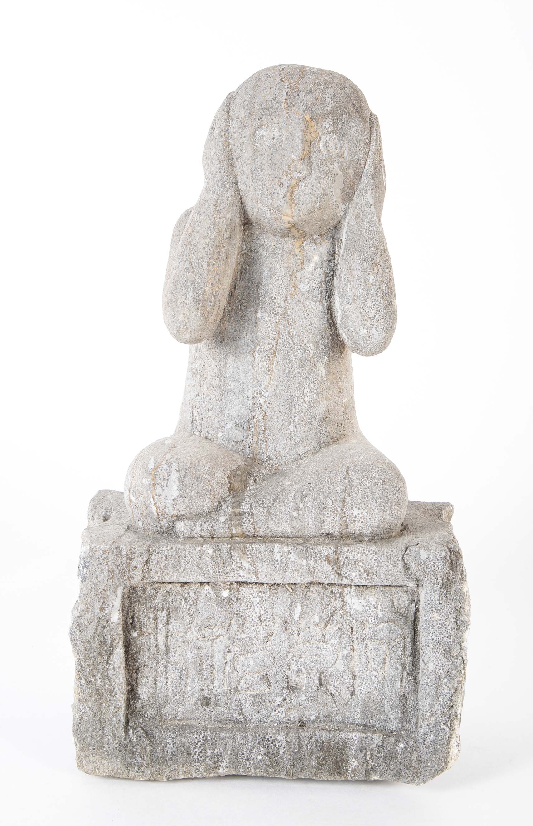 Set of Three Hand Carved Stone Monkeys