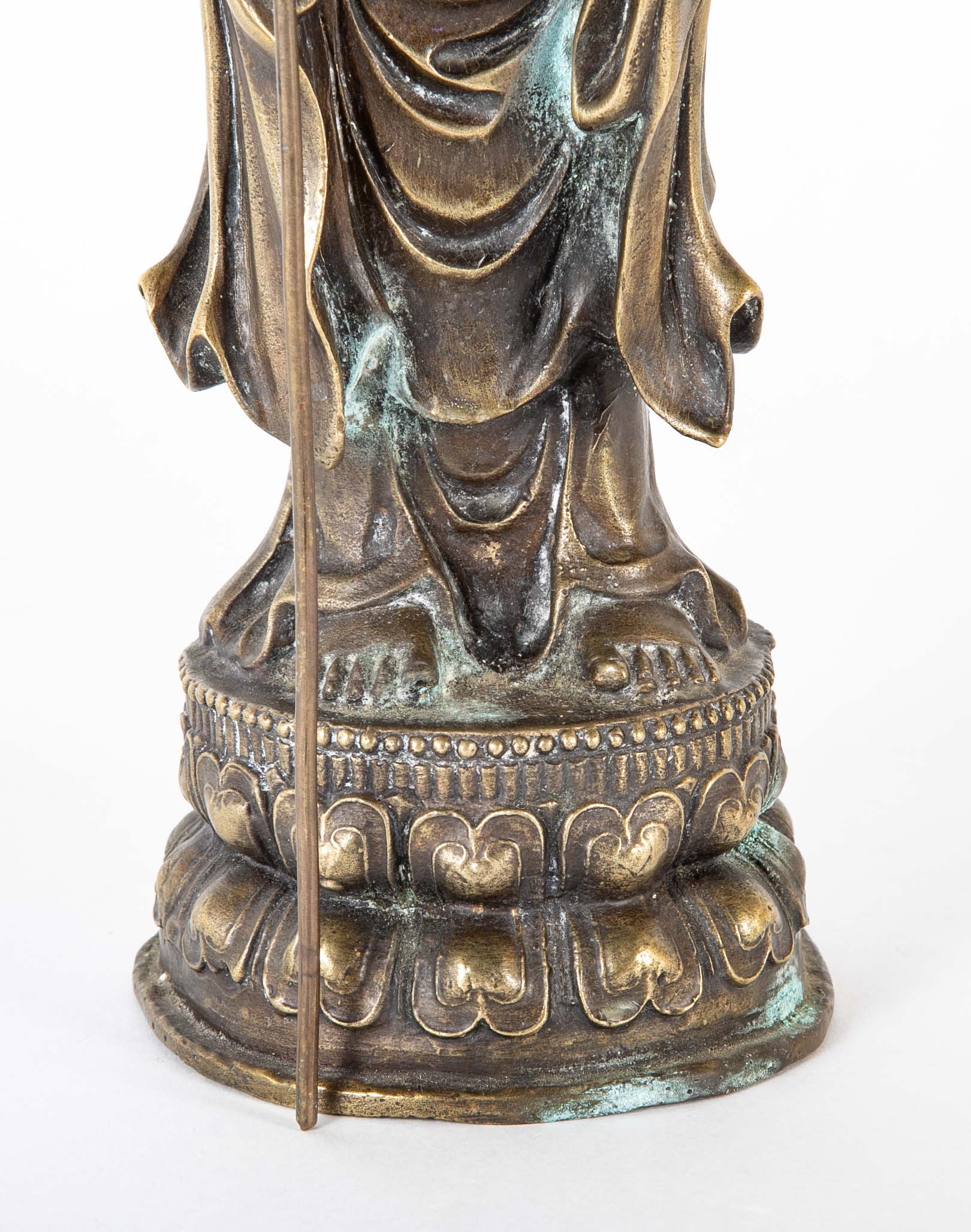 Bronze Buddha Depicting ksitigarbha in Sanskrit