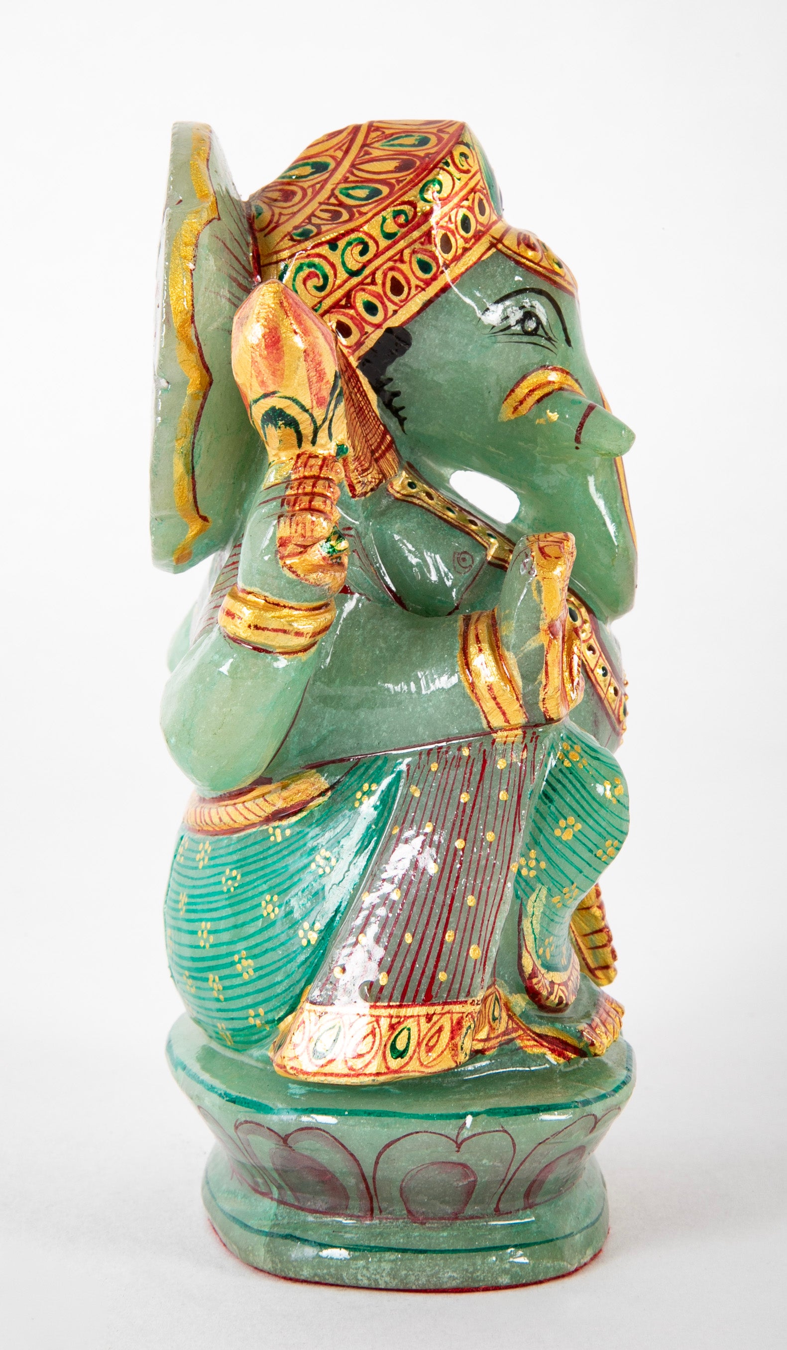 Hand Carved Jade Sculpture of the Hindu Healing God Ganesha