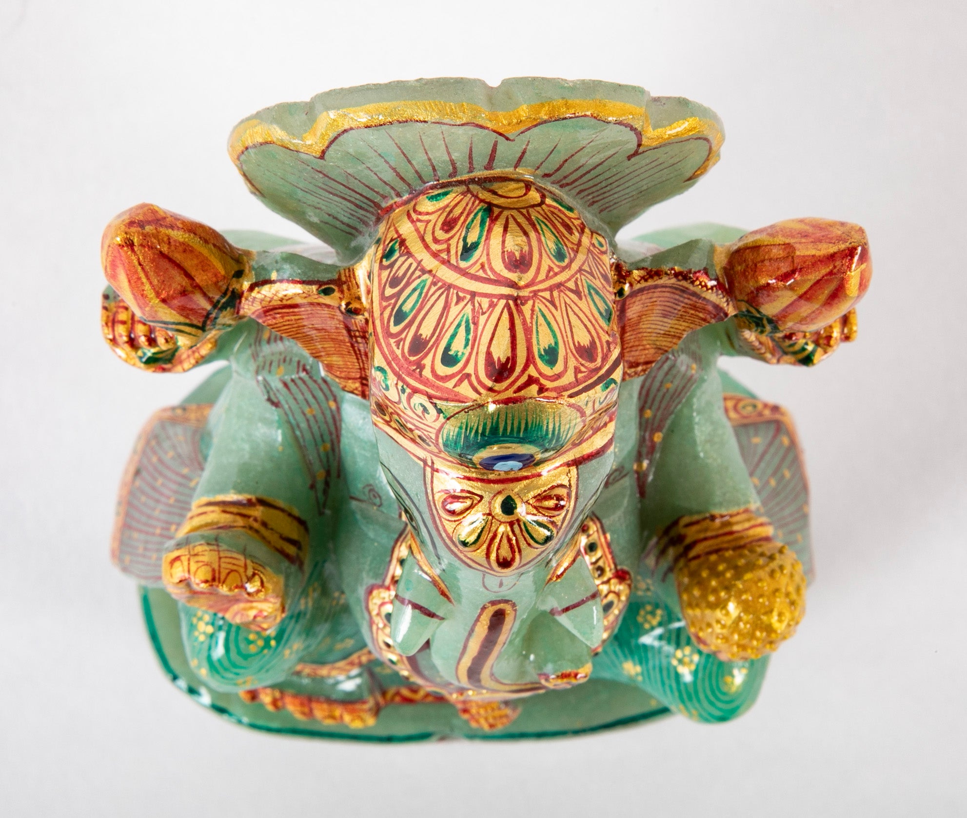 Hand Carved Jade Sculpture of the Hindu Healing God Ganesha