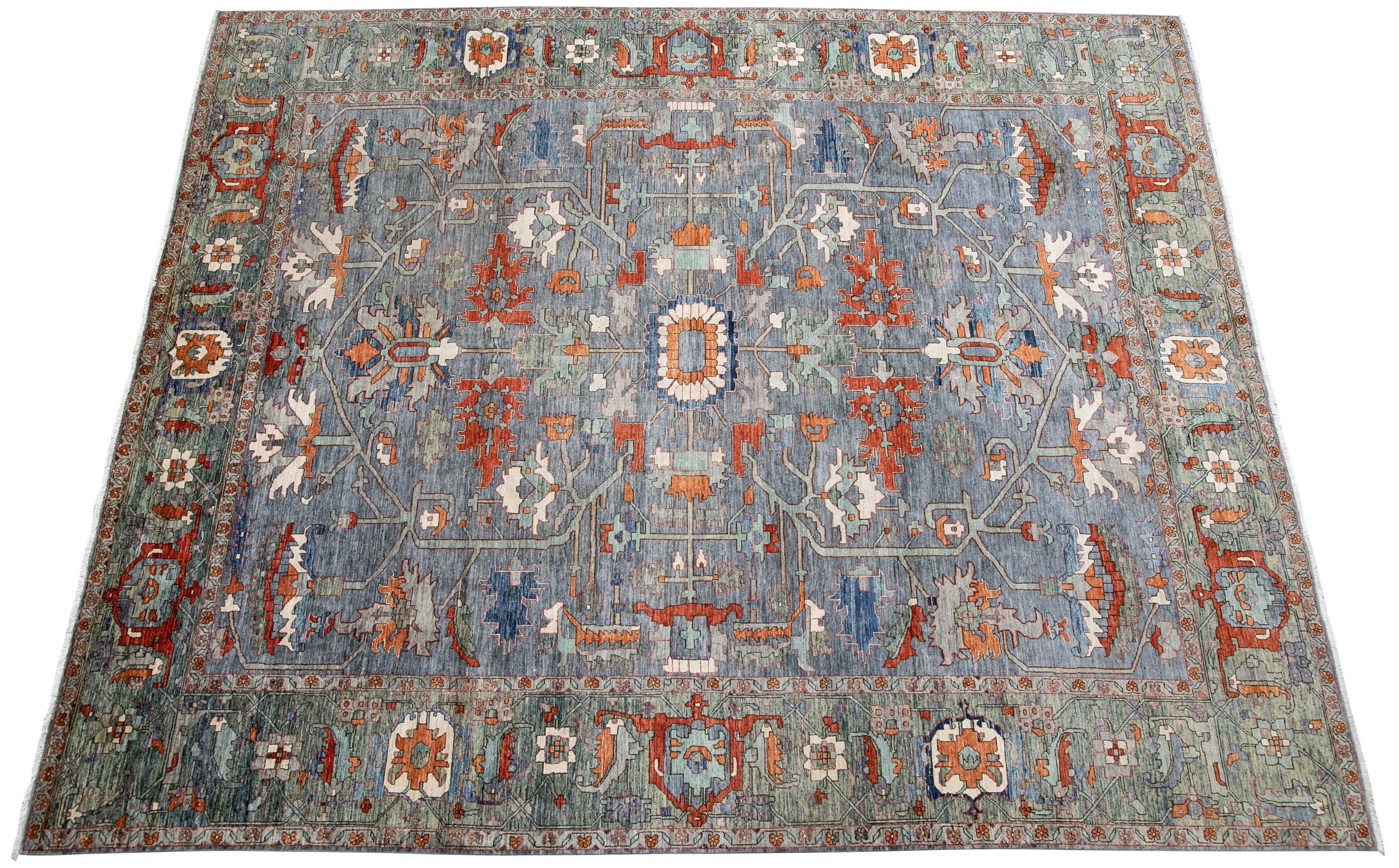 Herati or Serapi Style Afghan Rug likely from Northwest Afghanistan Weaving Tradition