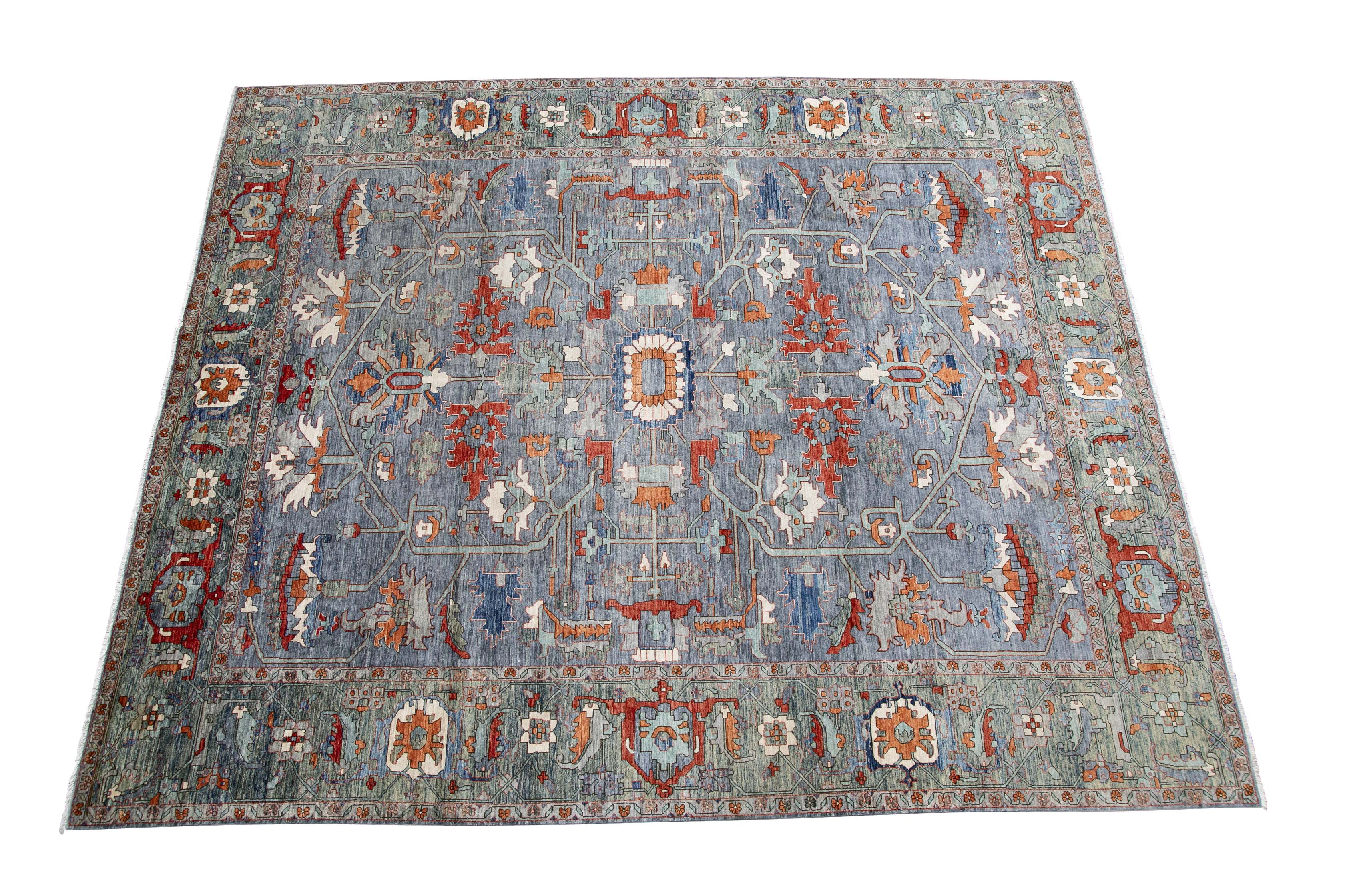 Herati or Serapi Style Afghan Rug likely from Northwest Afghanistan Weaving Tradition