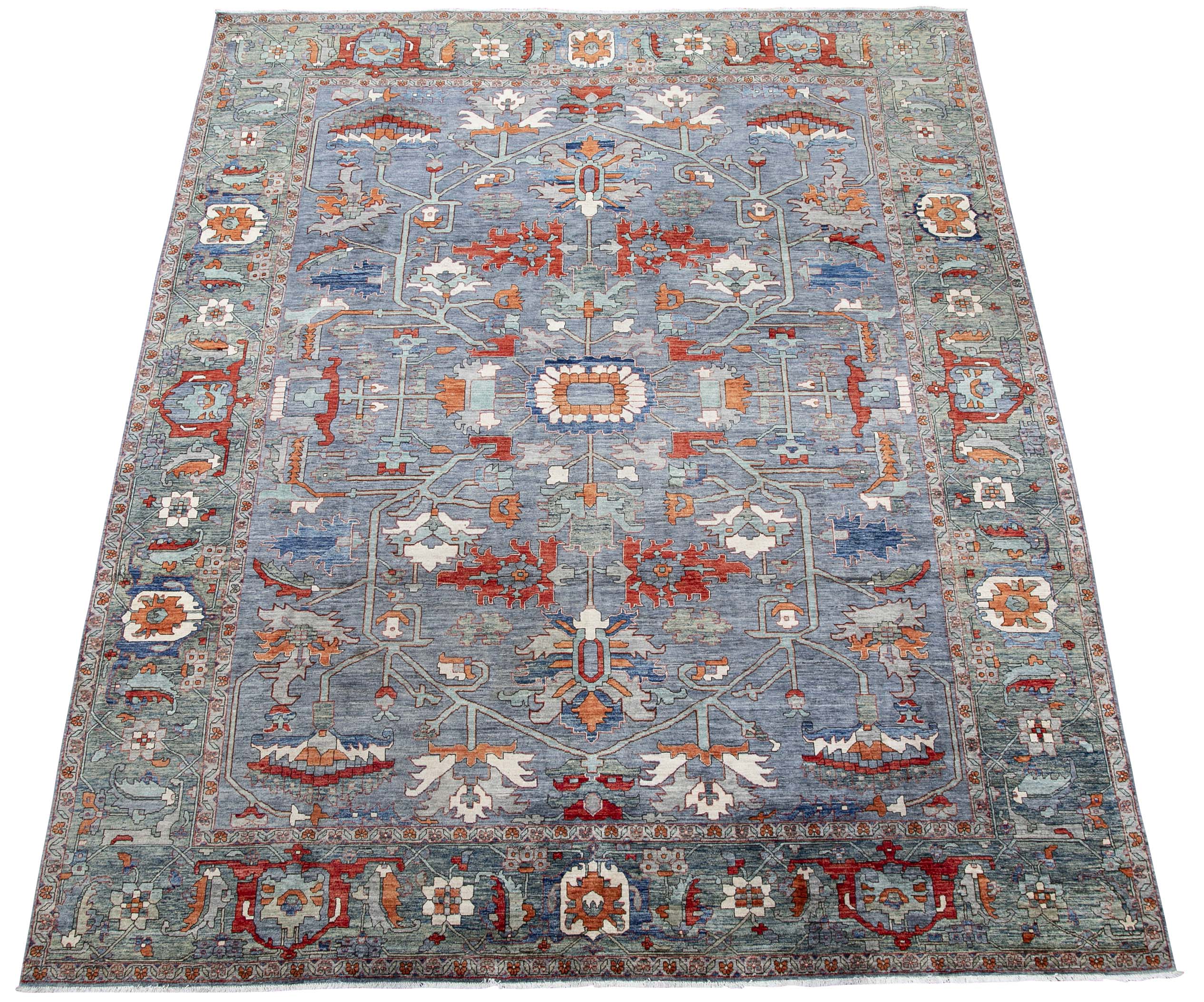 Herati or Serapi Style Afghan Rug likely from Northwest Afghanistan Weaving Tradition