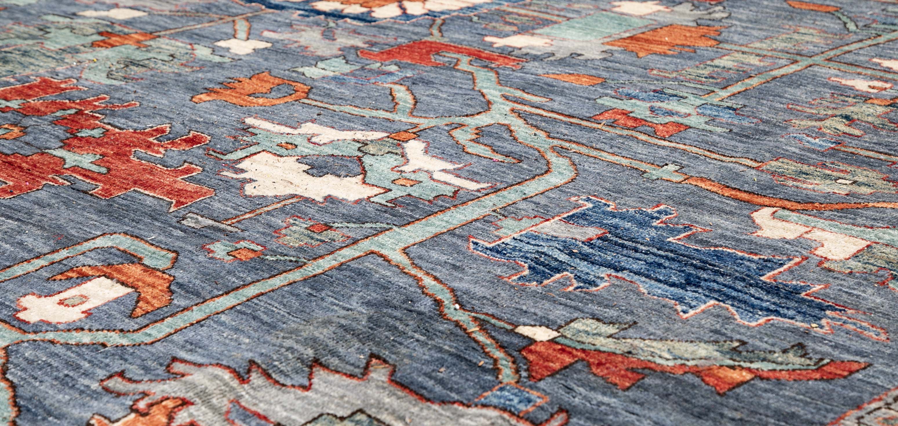 Herati or Serapi Style Afghan Rug likely from Northwest Afghanistan Weaving Tradition