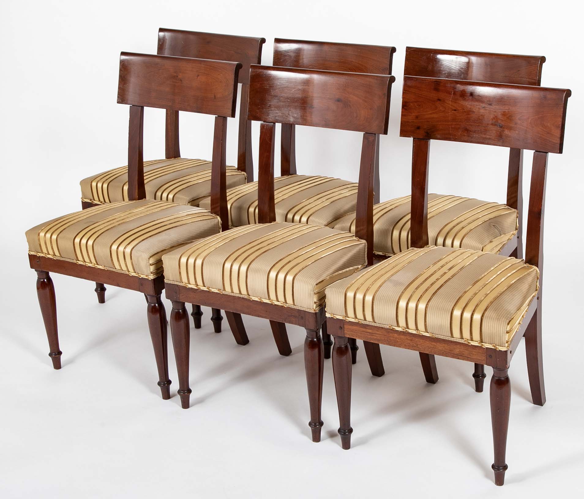A Rare Set of 12 Restauration / Empire Dining Chairs of Classic Design