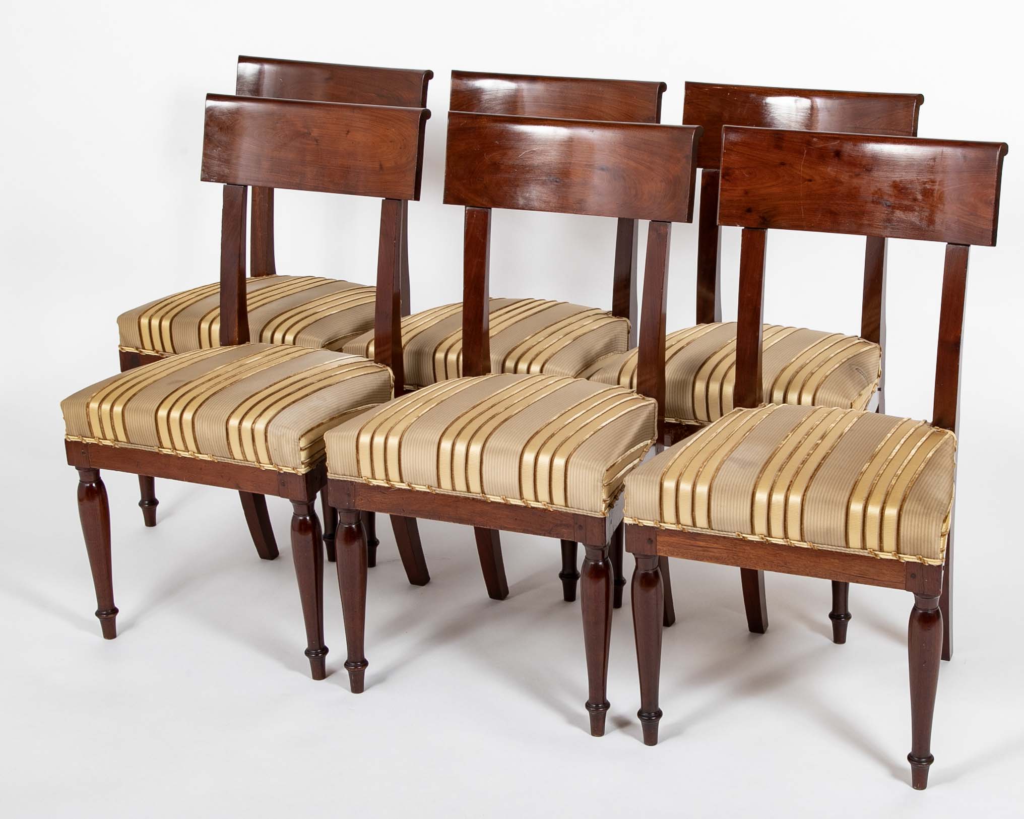 A Rare Set of 12 Restauration / Empire Dining Chairs of Classic Design