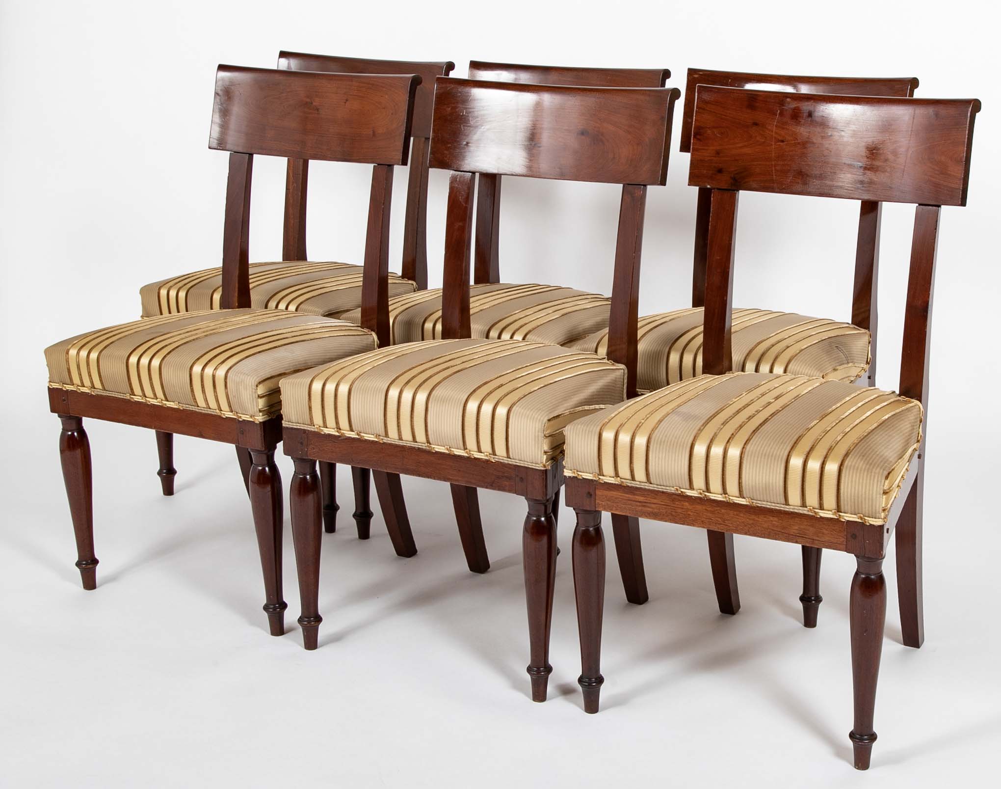 A Rare Set of 12 Restauration / Empire Dining Chairs of Classic Design
