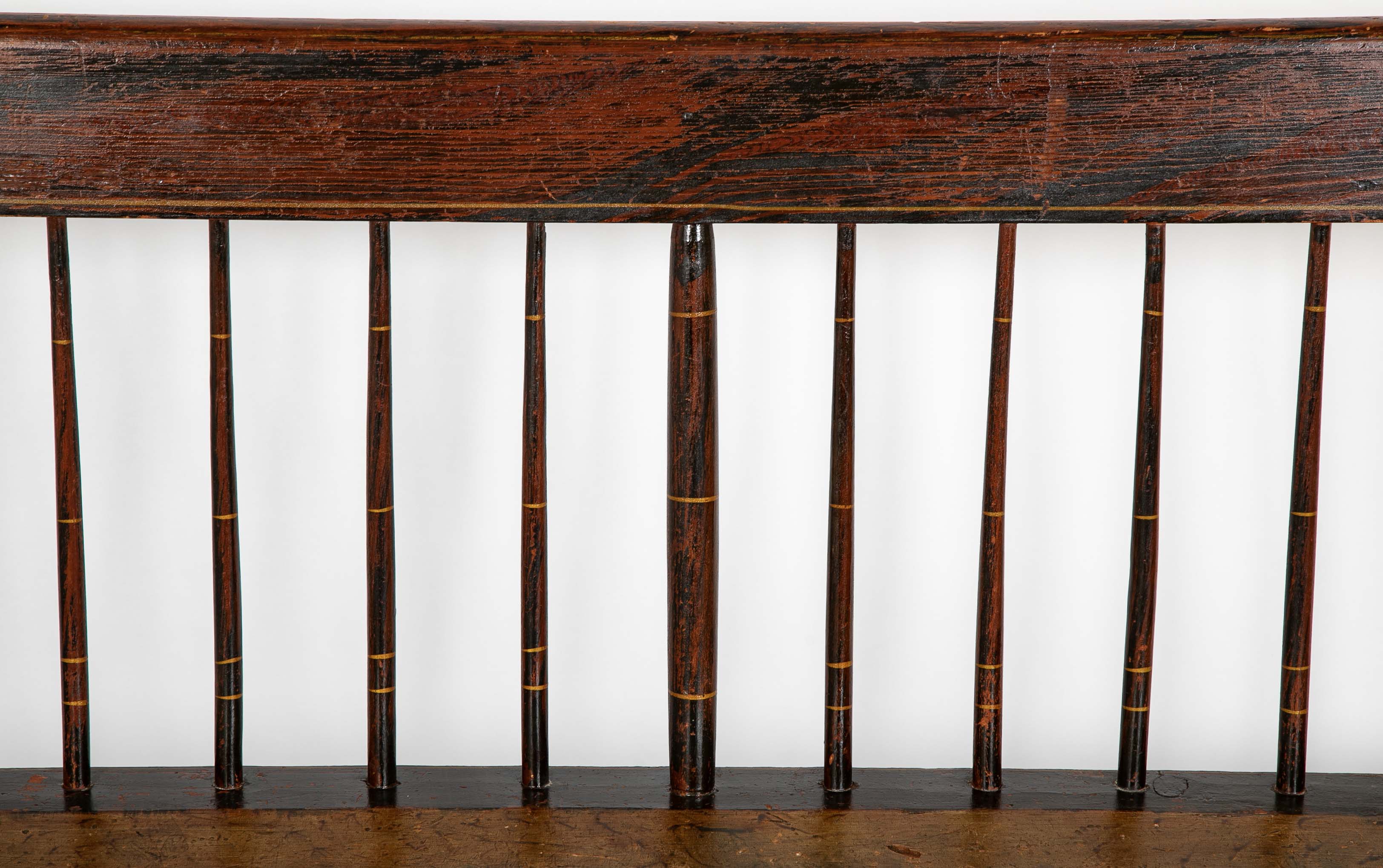 American Windsor Faux Bamboo Spindled 8 Leg Settee