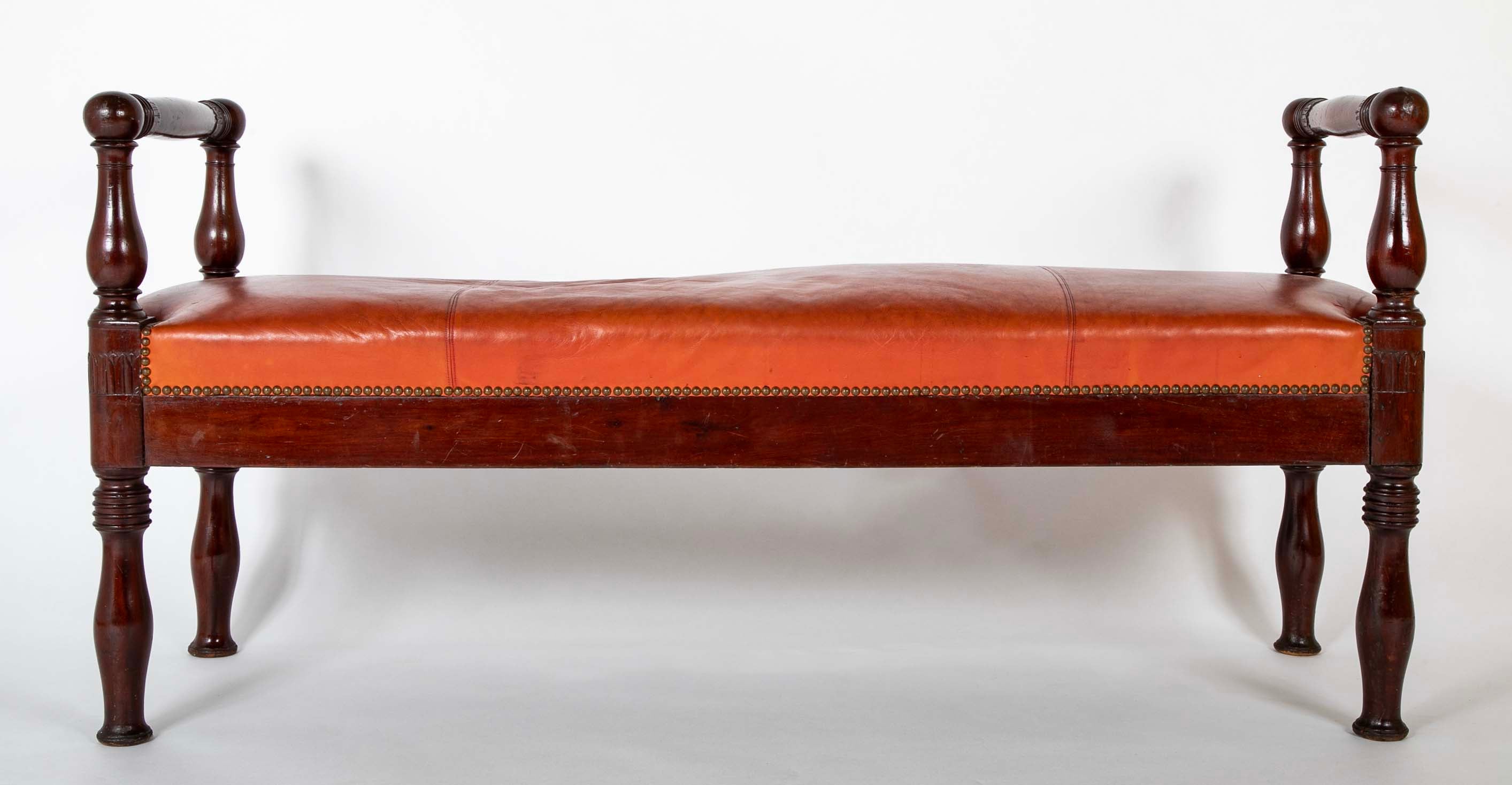 Louis XVI French Banquette with Acanthus Carved Rails