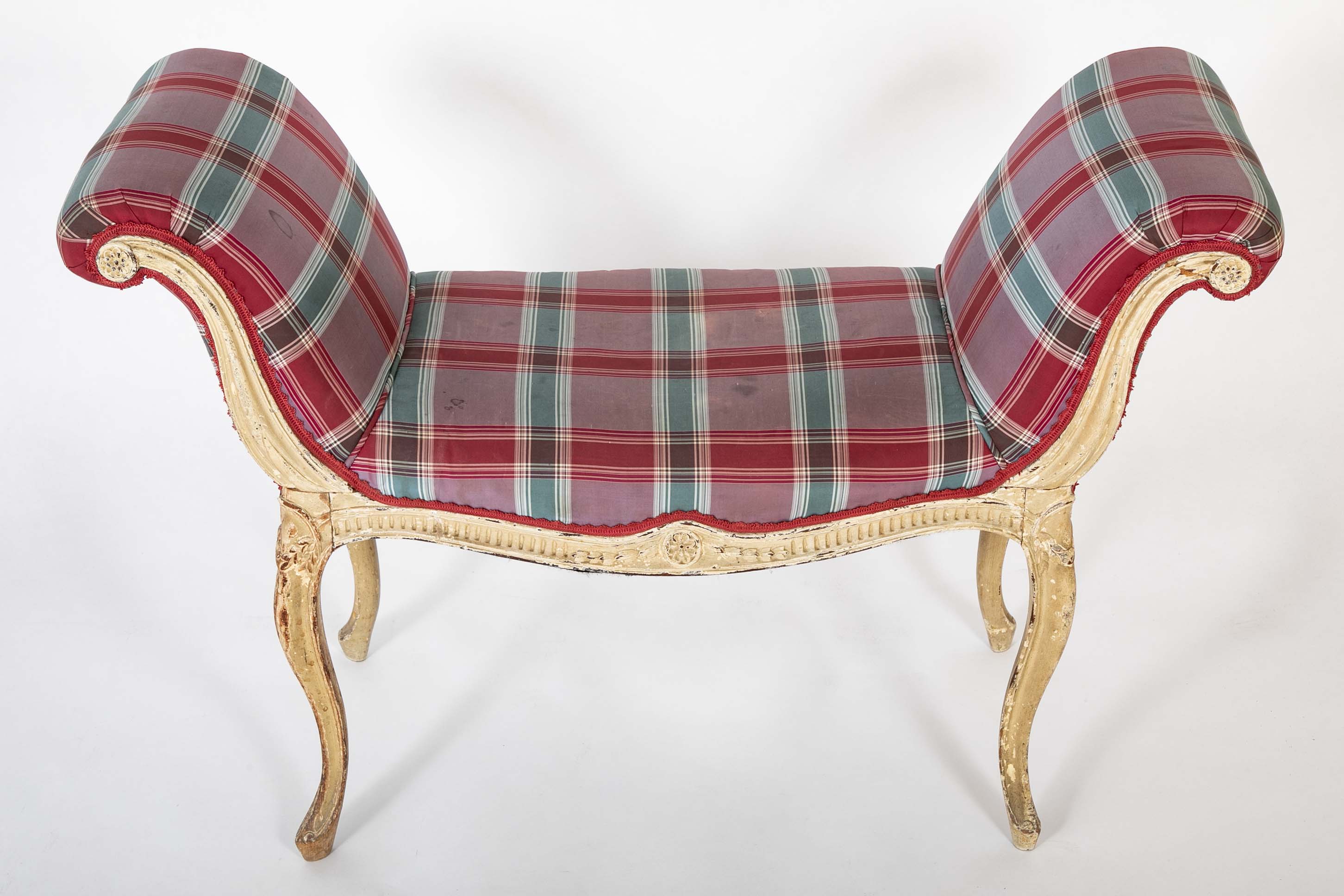George III (French Hepplewhite) Painted Window Bench