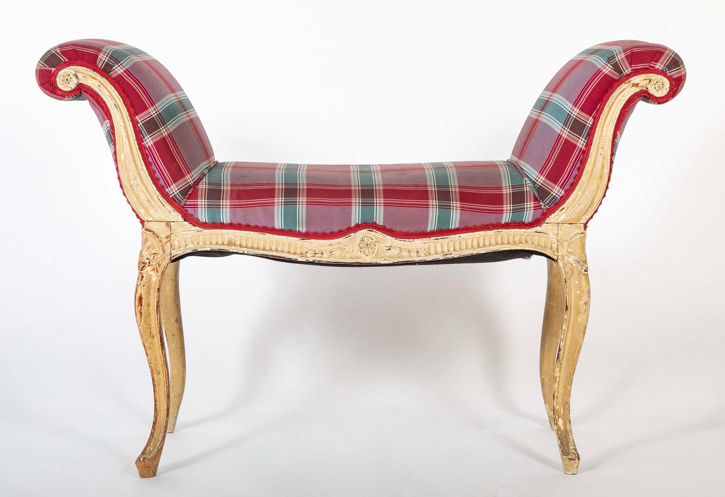 George III Scroll Arm Window Bench
