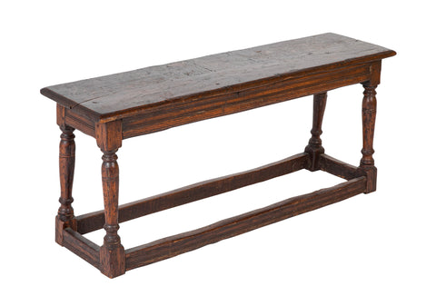 Jacobean Oak "Joint Stool" Bench with Pegged Construction