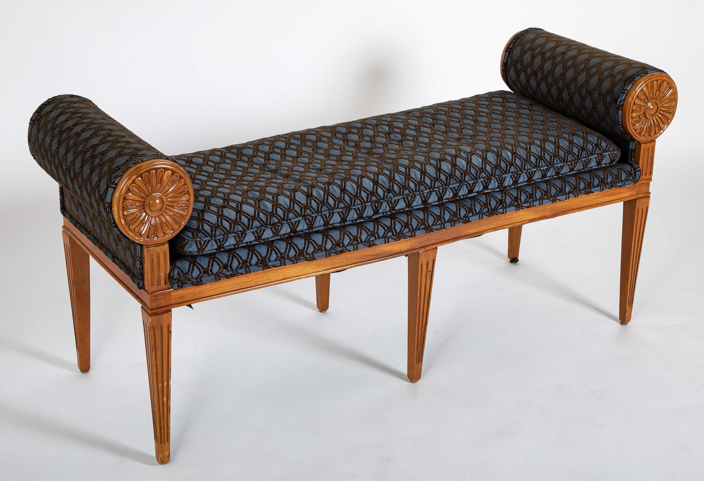 Hollywood Regency Satinwood Bench