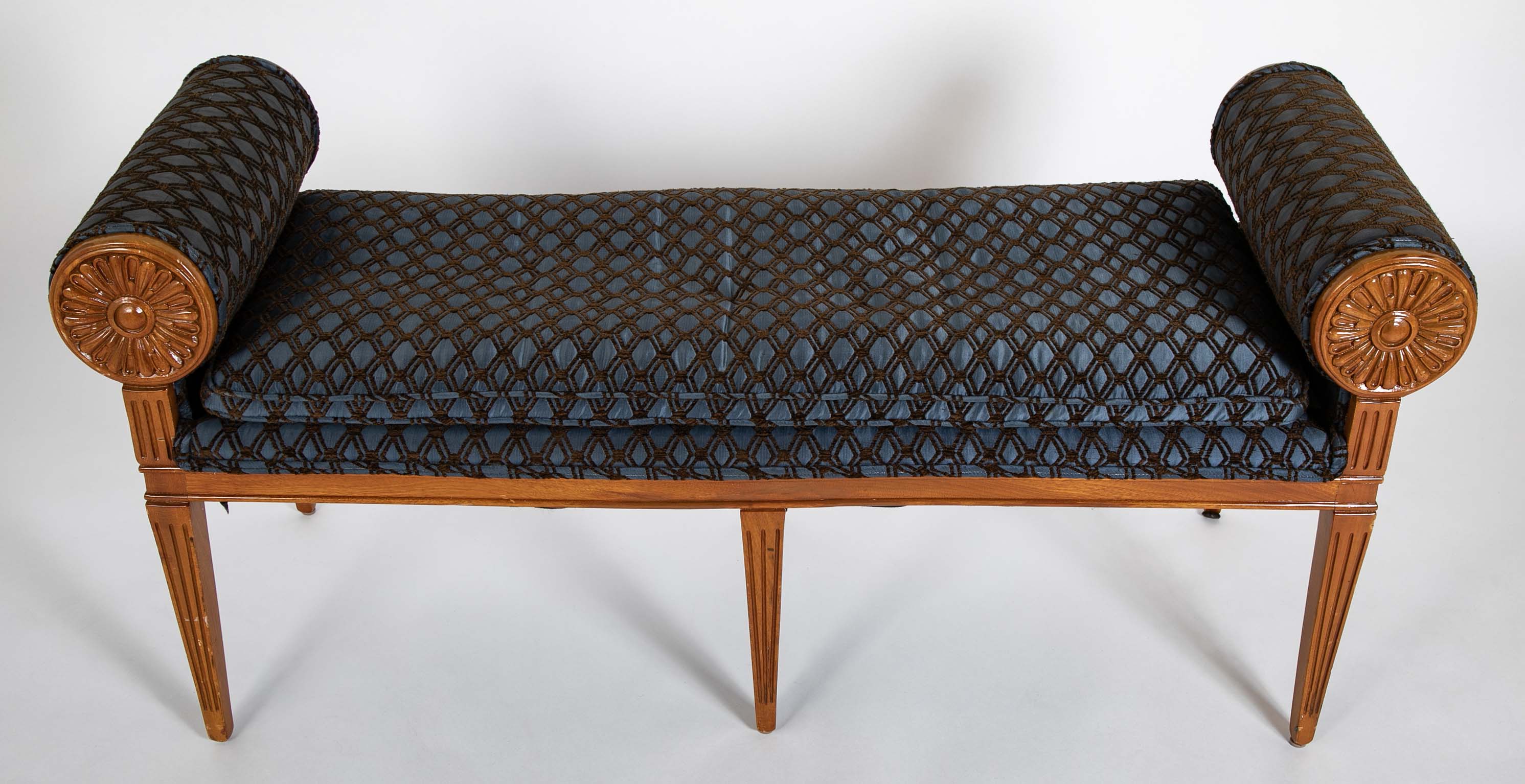 Hollywood Regency Satinwood Bench