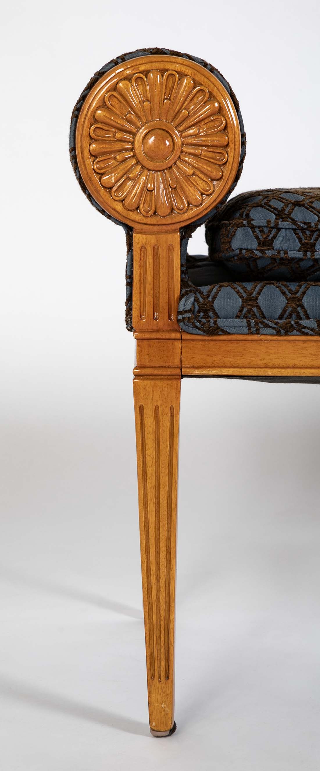 Hollywood Regency Satinwood Bench