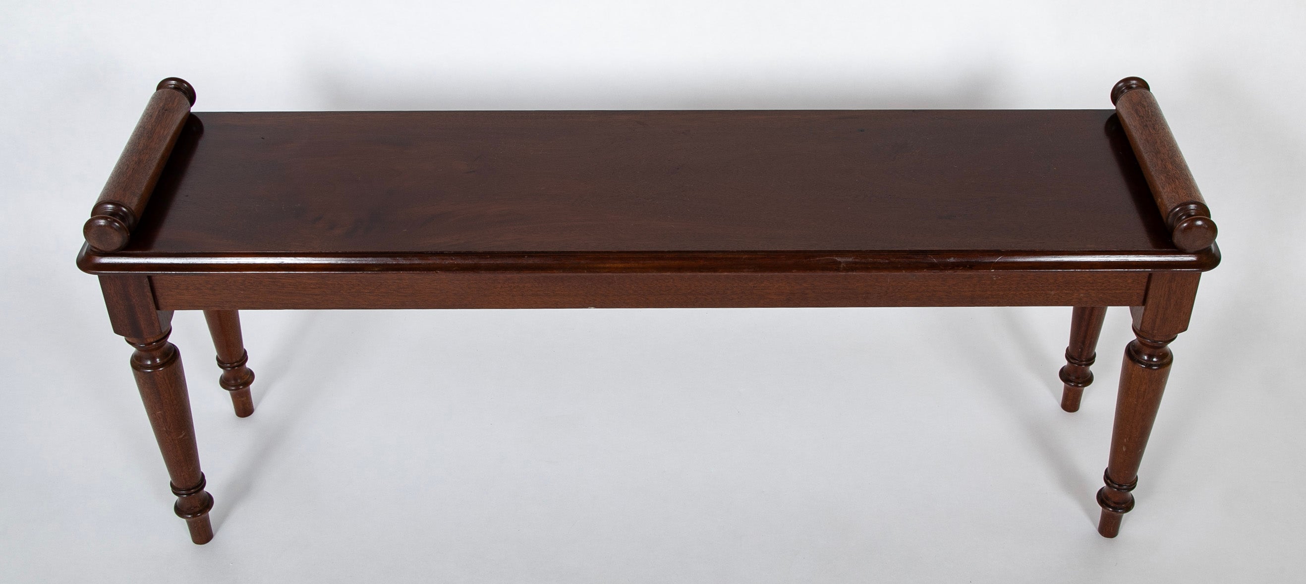 Late Regency Style Mahogany Bench with Tufted Cushion