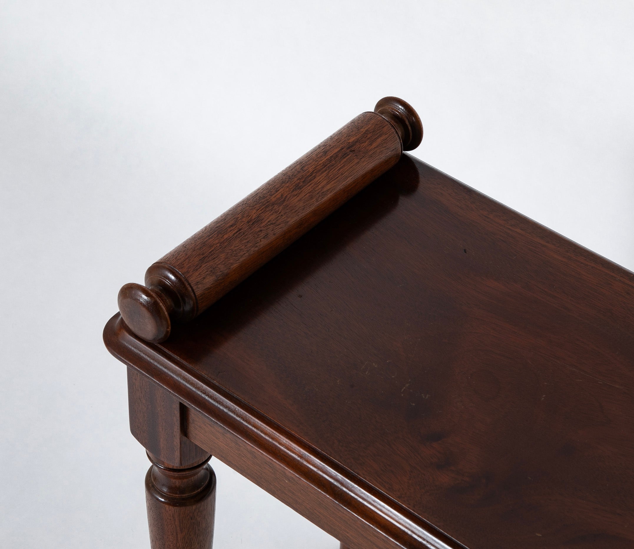 Late Regency Style Mahogany Bench with Tufted Cushion
