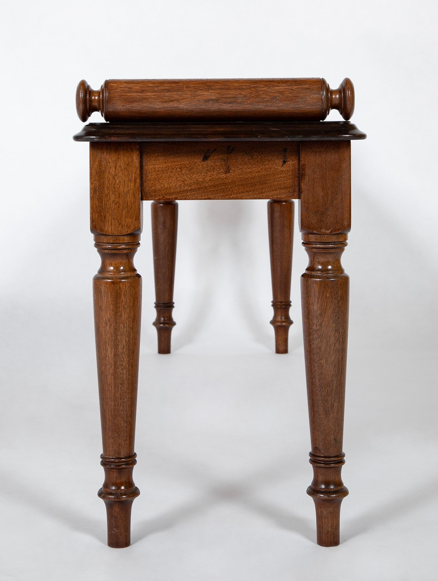 Late Regency Style Mahogany Bench with Tufted Cushion