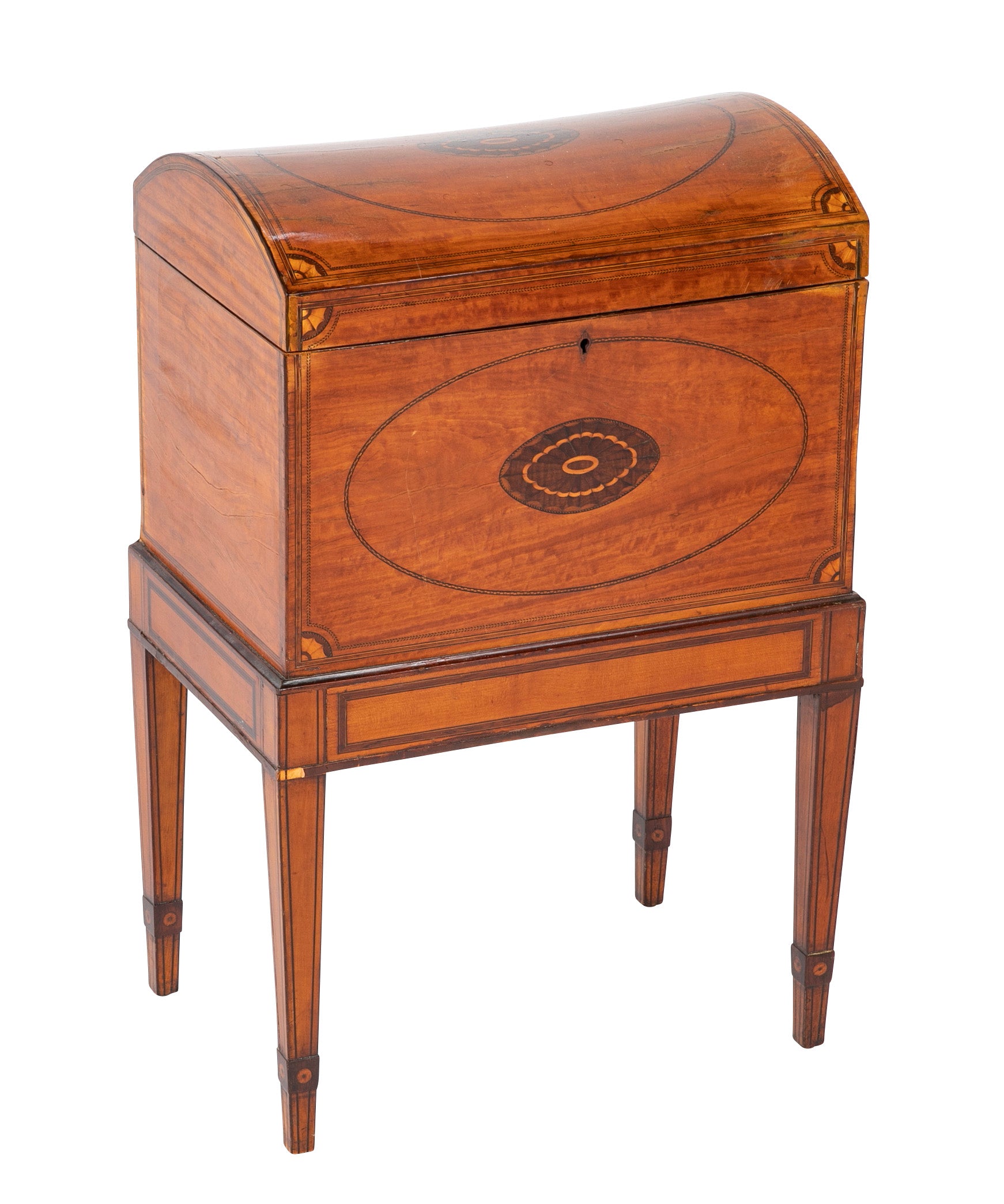 George III ( Hepplewhite ) Satinwood Banded Classical Cellarette