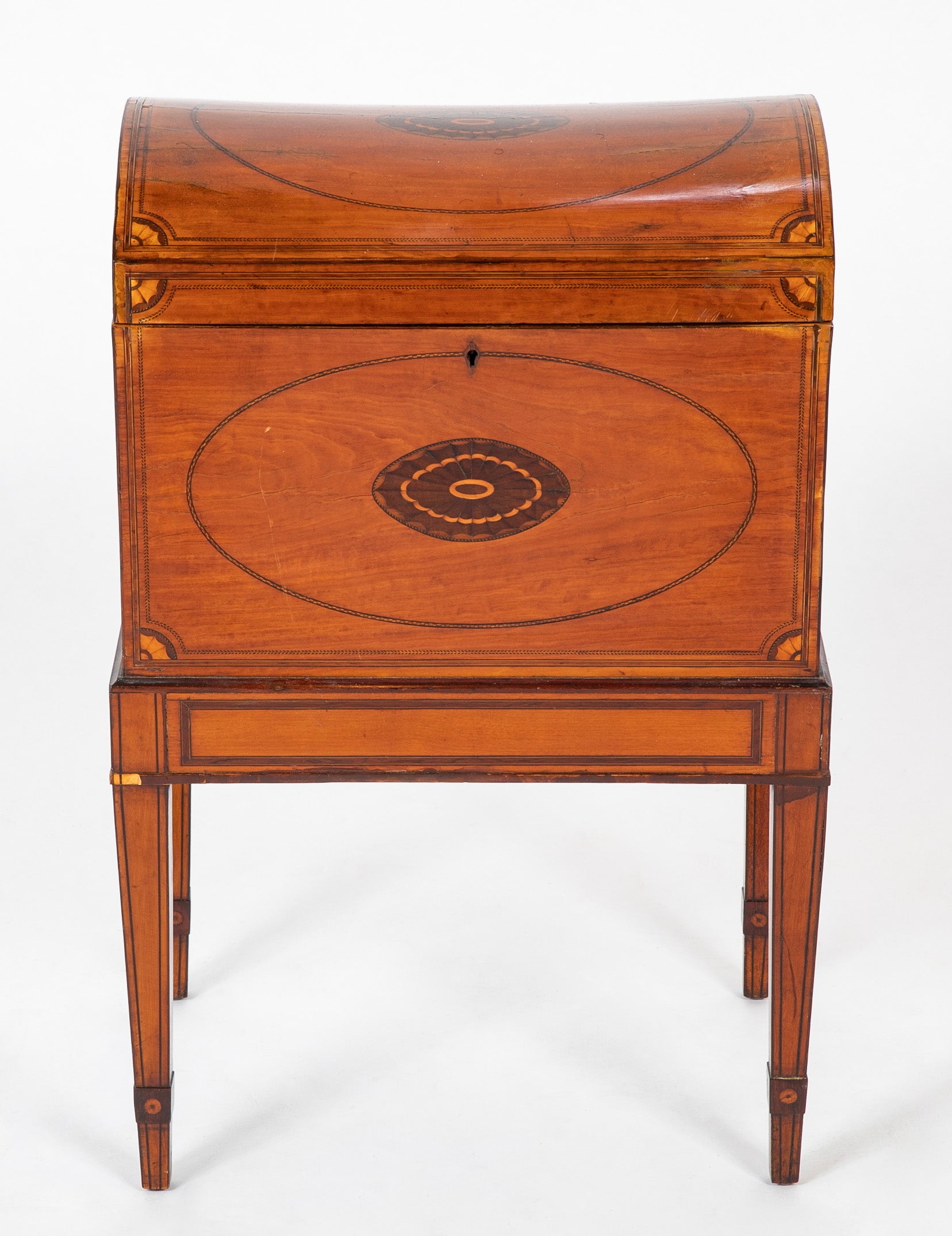 George III ( Hepplewhite ) Satinwood Banded Classical Cellarette