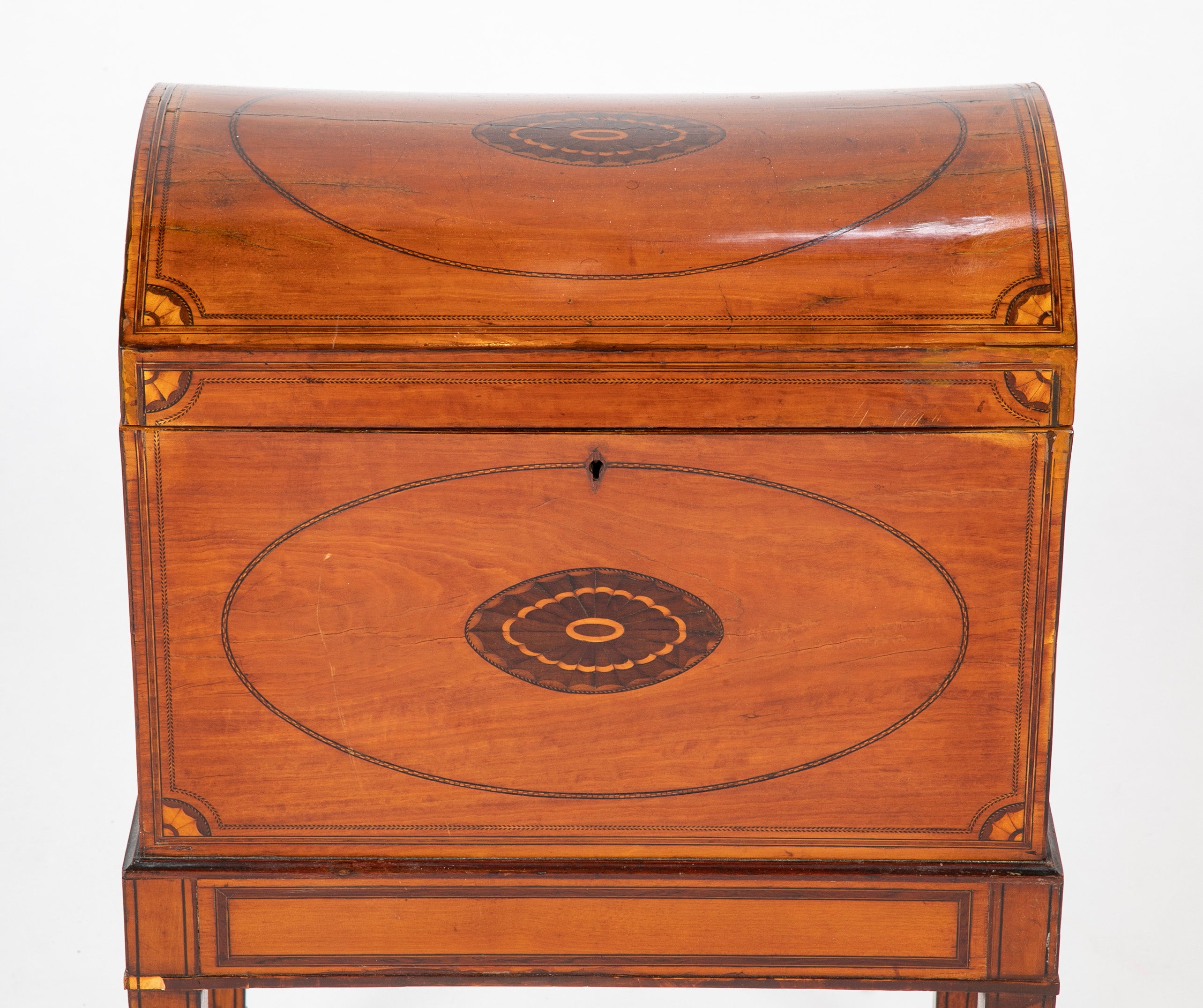 George III ( Hepplewhite ) Satinwood Banded Classical Cellarette