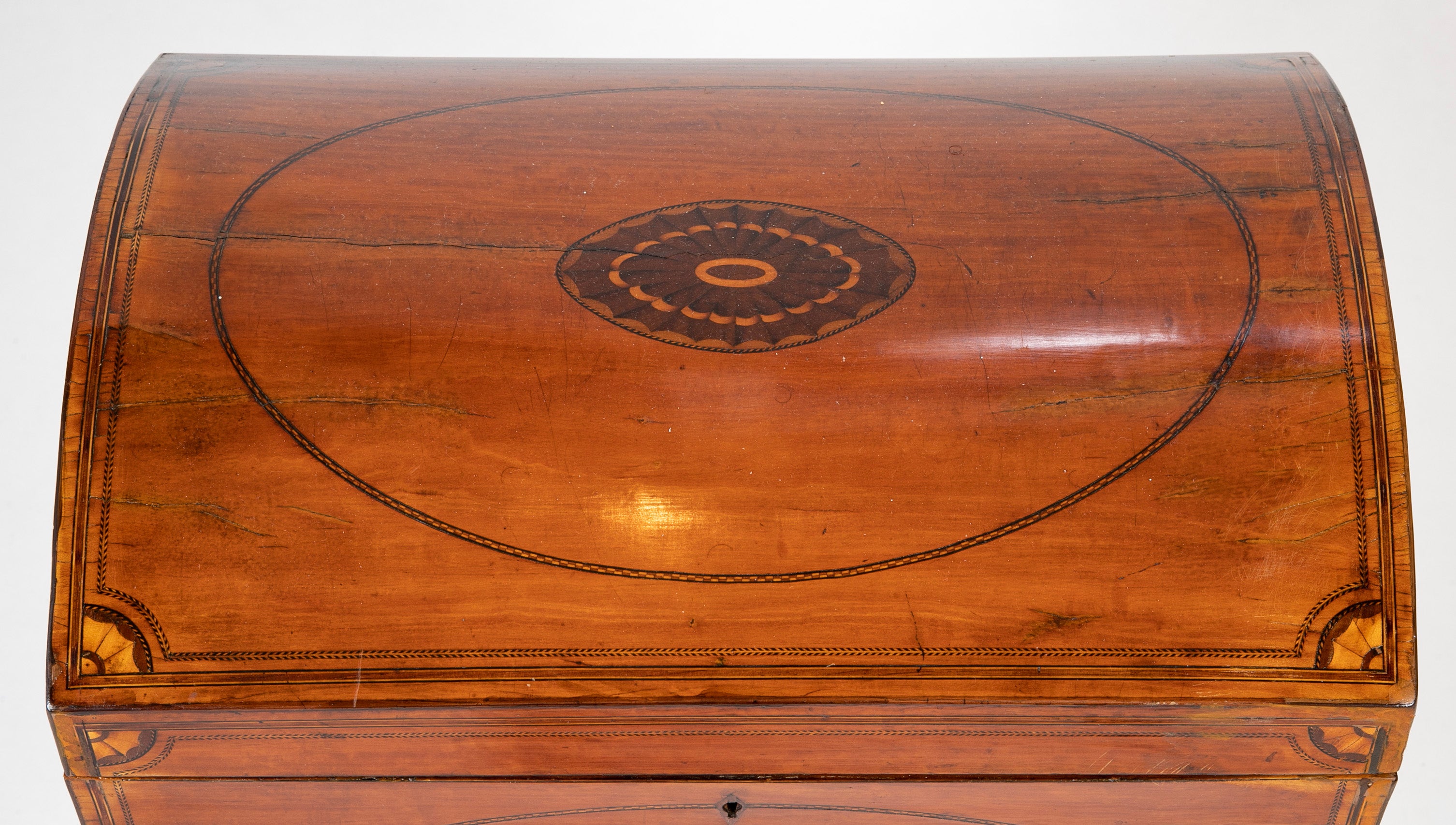 George III ( Hepplewhite ) Satinwood Banded Classical Cellarette