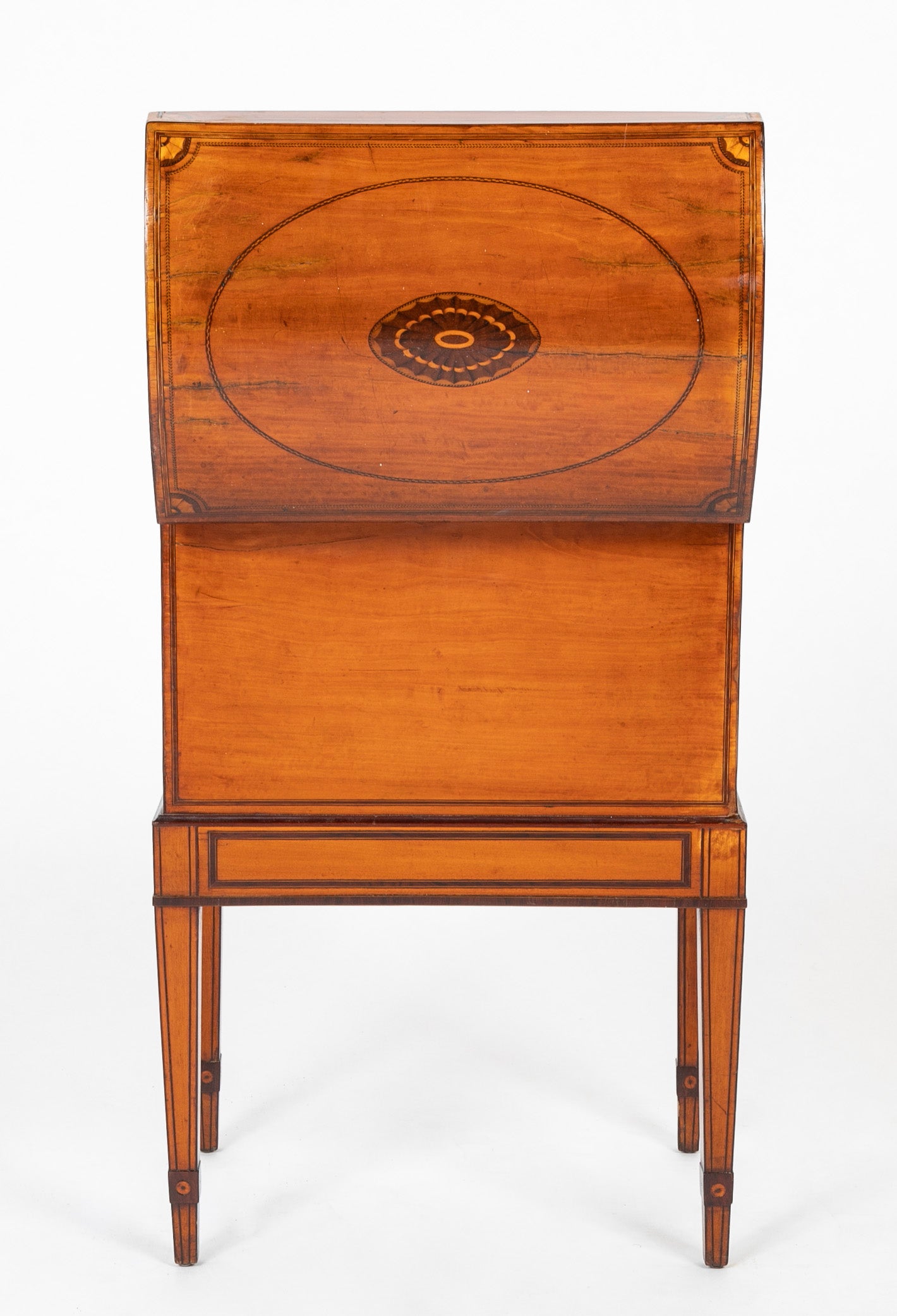 George III ( Hepplewhite ) Satinwood Banded Classical Cellarette