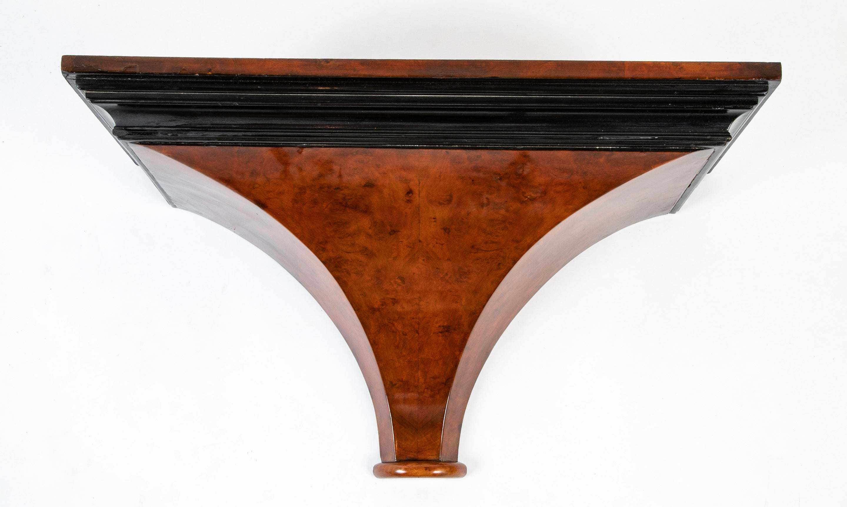 A Pair of Burl Walnut Wall Brackets