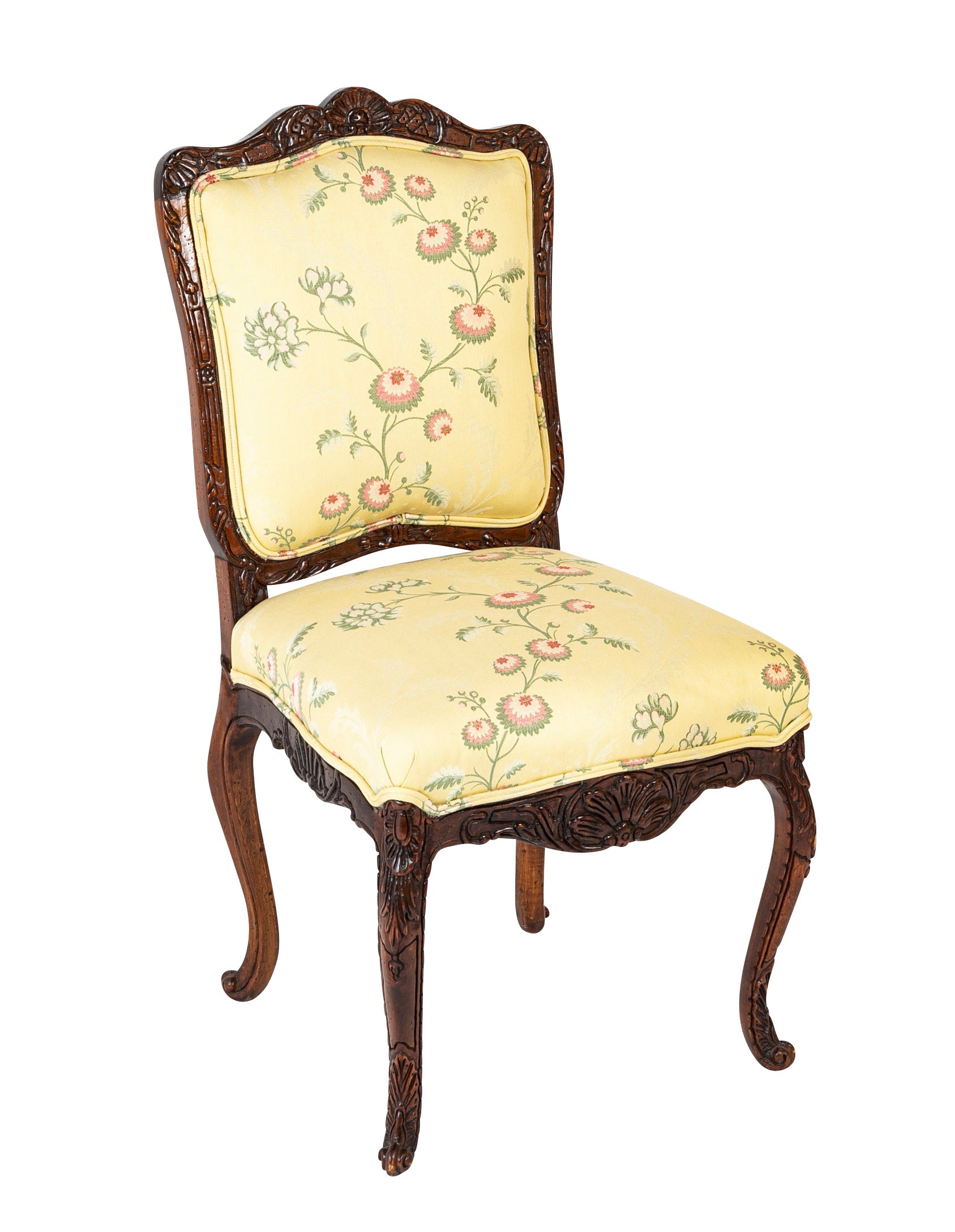 Set of 10 Louis XV Style Carved Dining Chairs