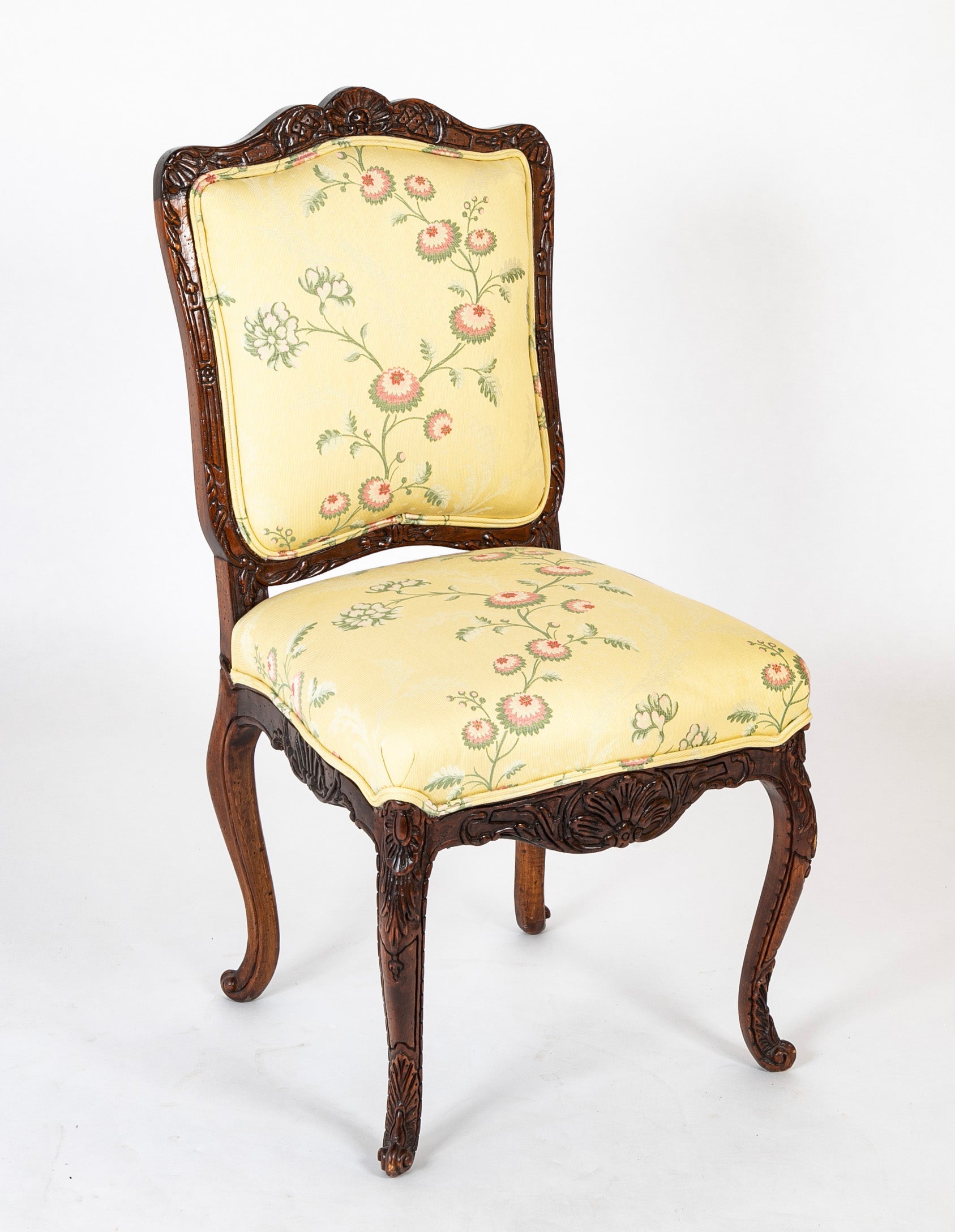 Set of 10 Louis XV Style Carved Dining Chairs