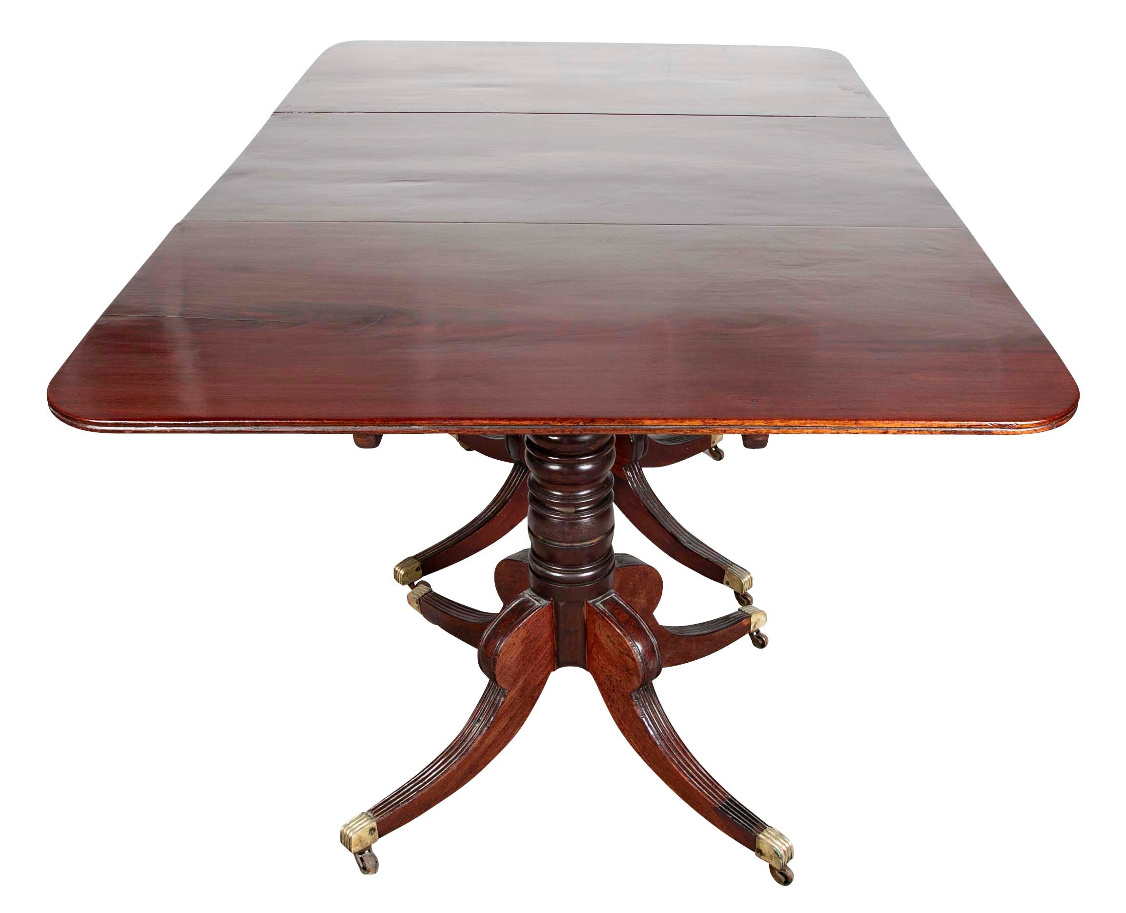 Regency Triple Pedestal Mahogany Tilting Dining Table