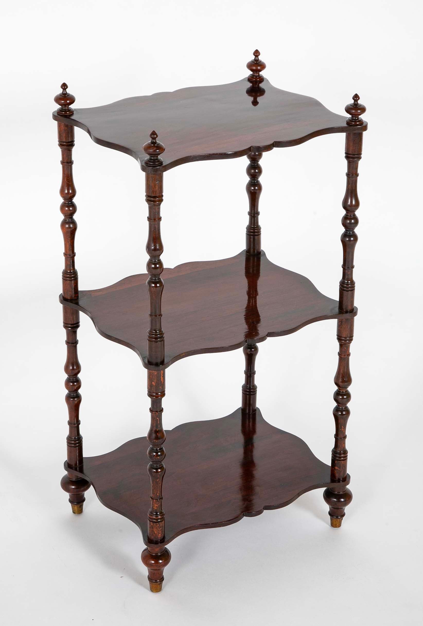 English William IV Solid Rosewood Three Tier Etagere