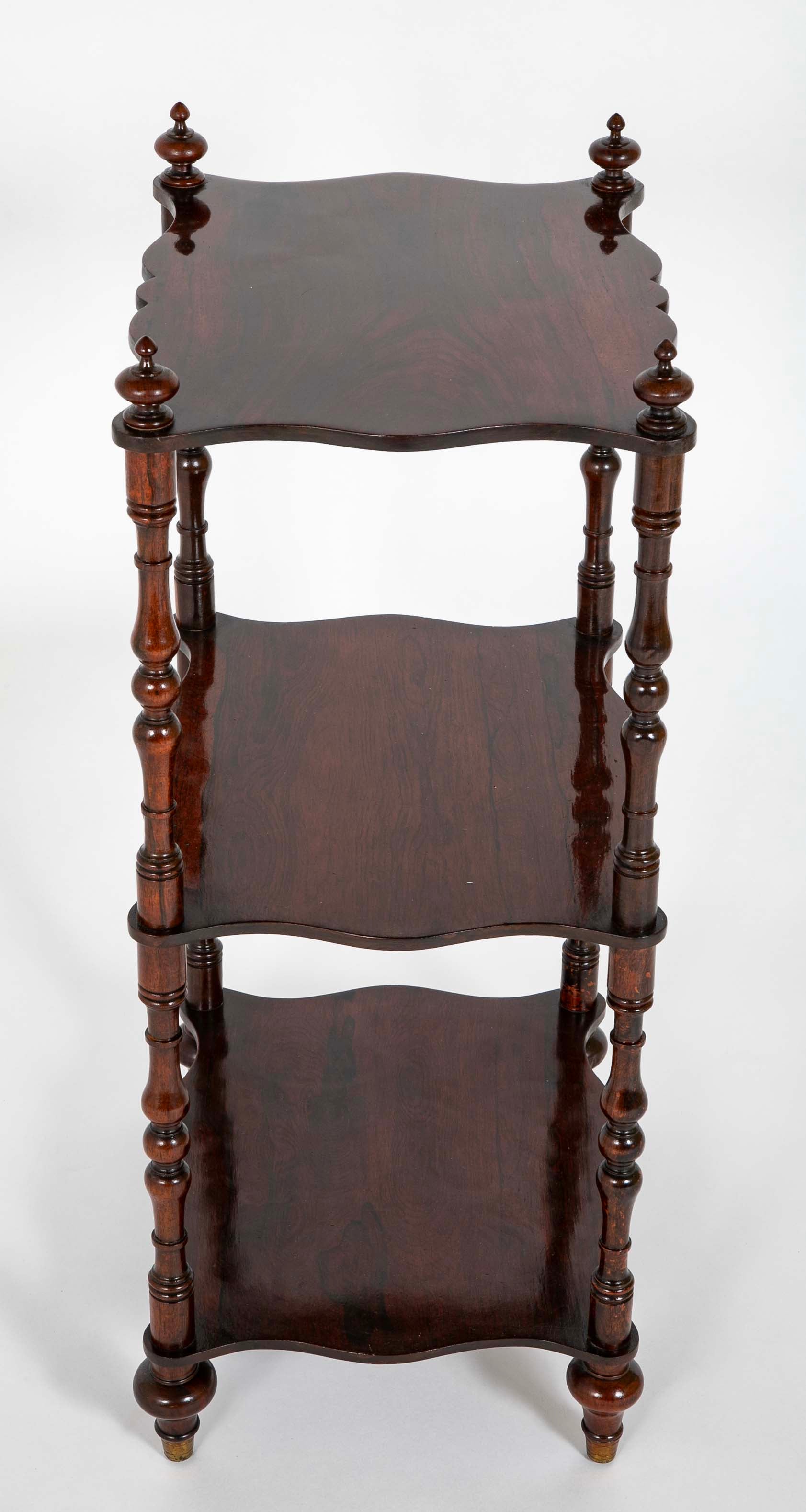English William IV Solid Rosewood Three Tier Etagere