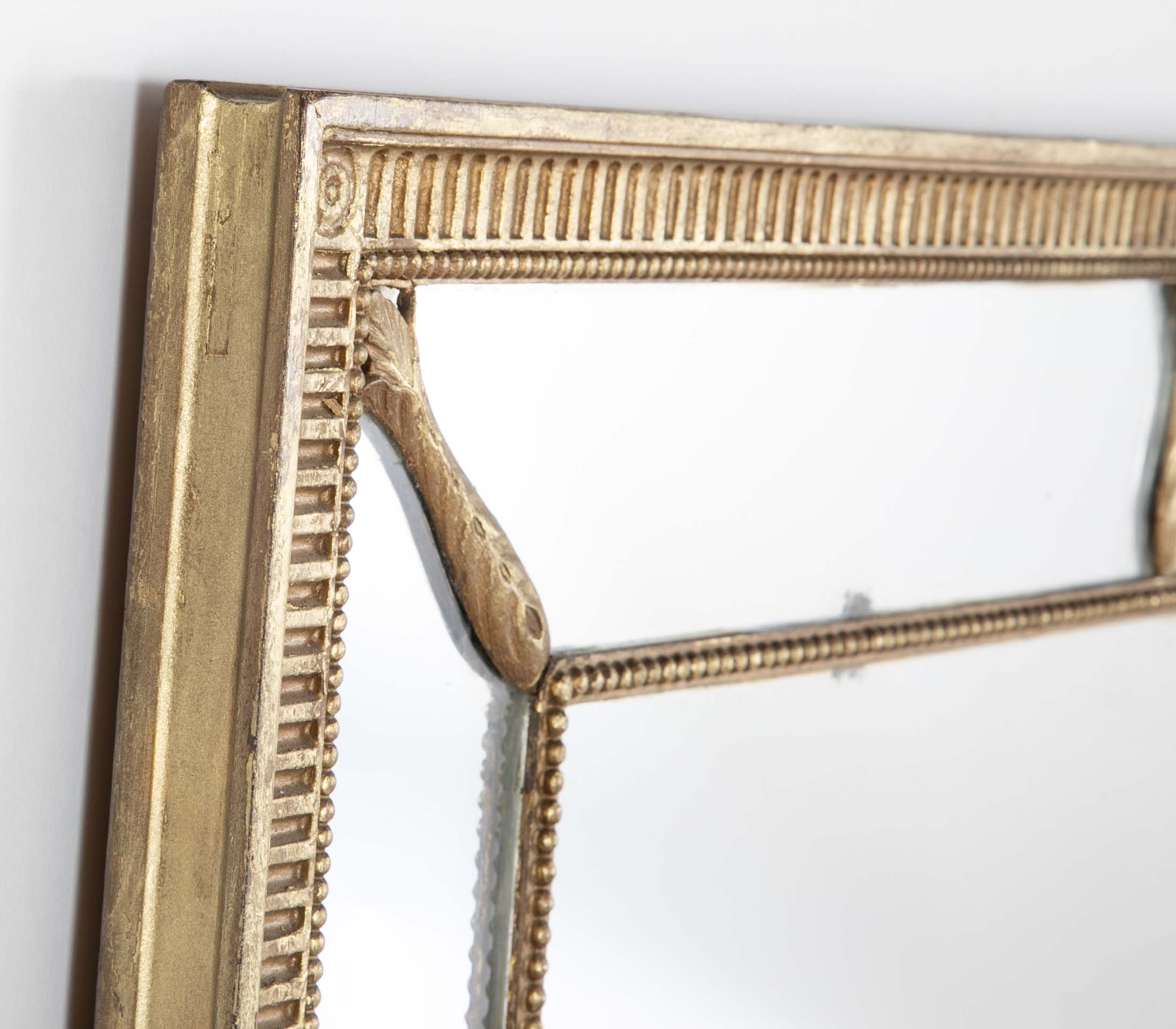 George III Giltwood Segmented and Beaded Rectangular Mirror